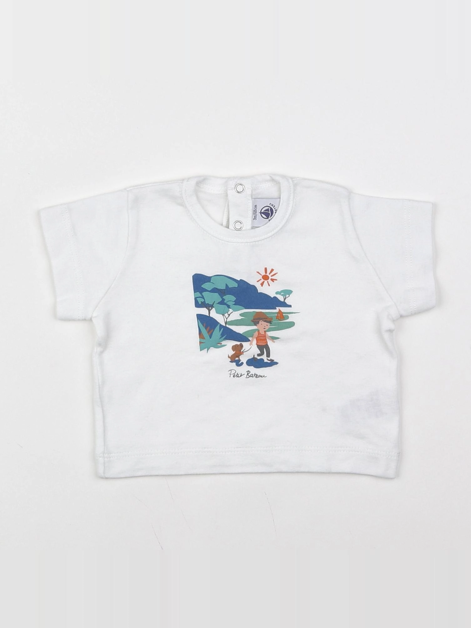 Petit Bateau - tee-shirt blanc - 3 mois