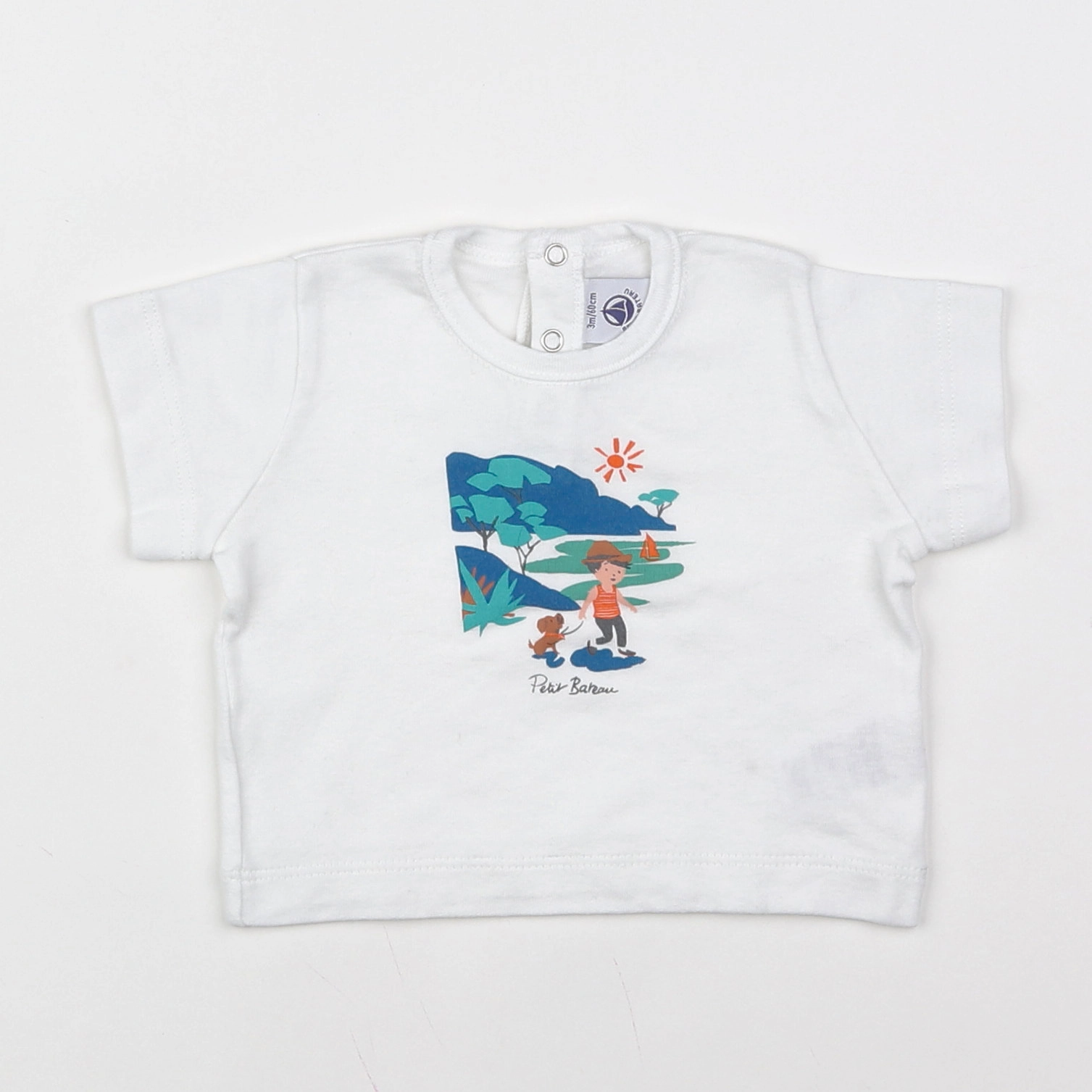Petit Bateau - tee-shirt blanc - 3 mois