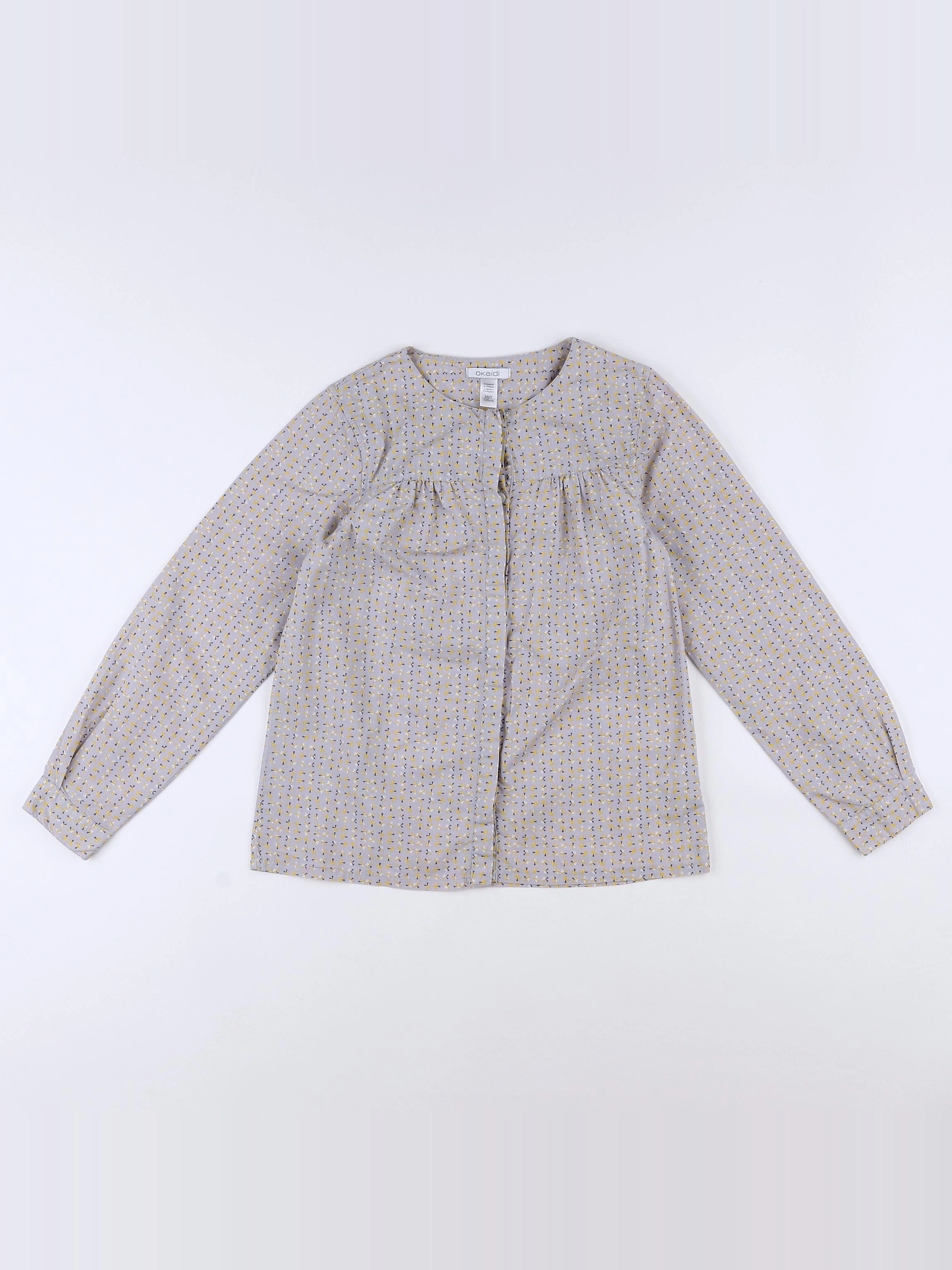 Okaidi - blouse gris, jaune - 8 ans