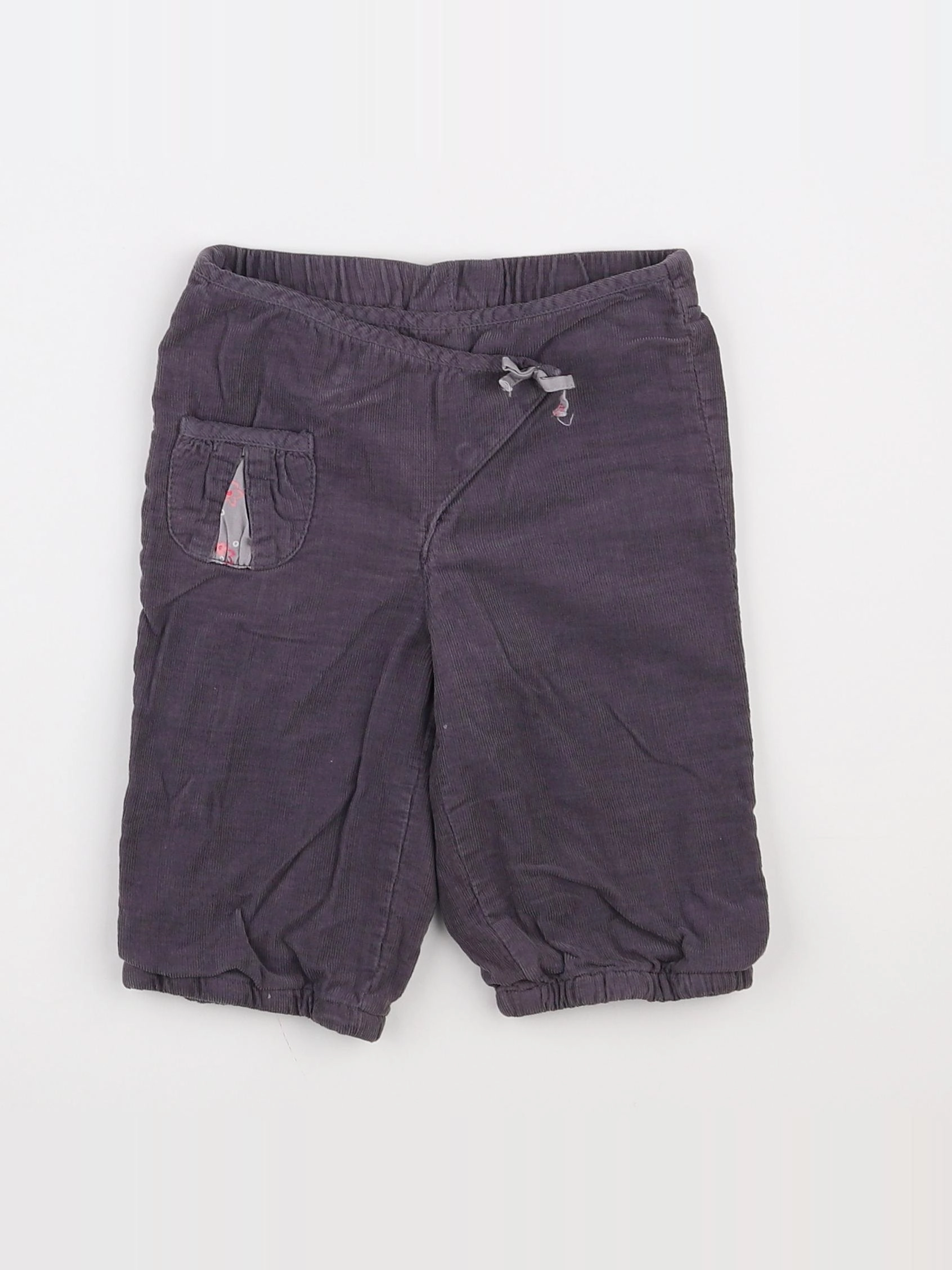 Vertbaudet - pantalon doublé gris - 9 mois