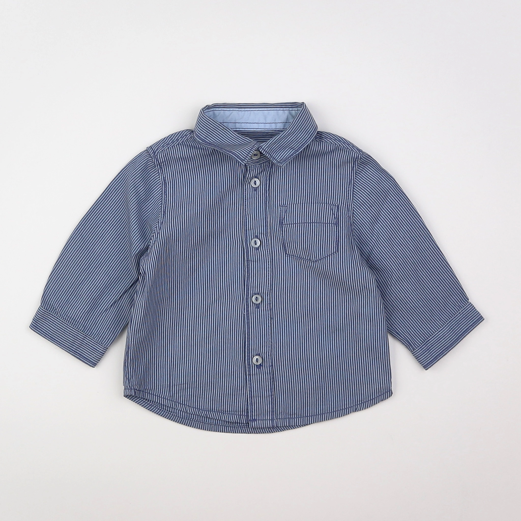 Vertbaudet - chemise bleu - 3 mois