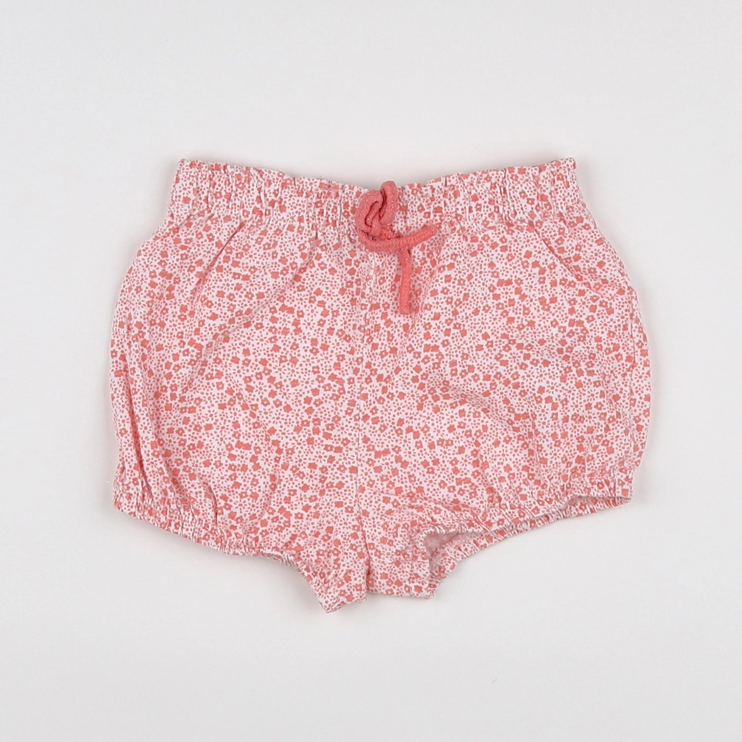 Vertbaudet - short blanc, orange - 12 mois
