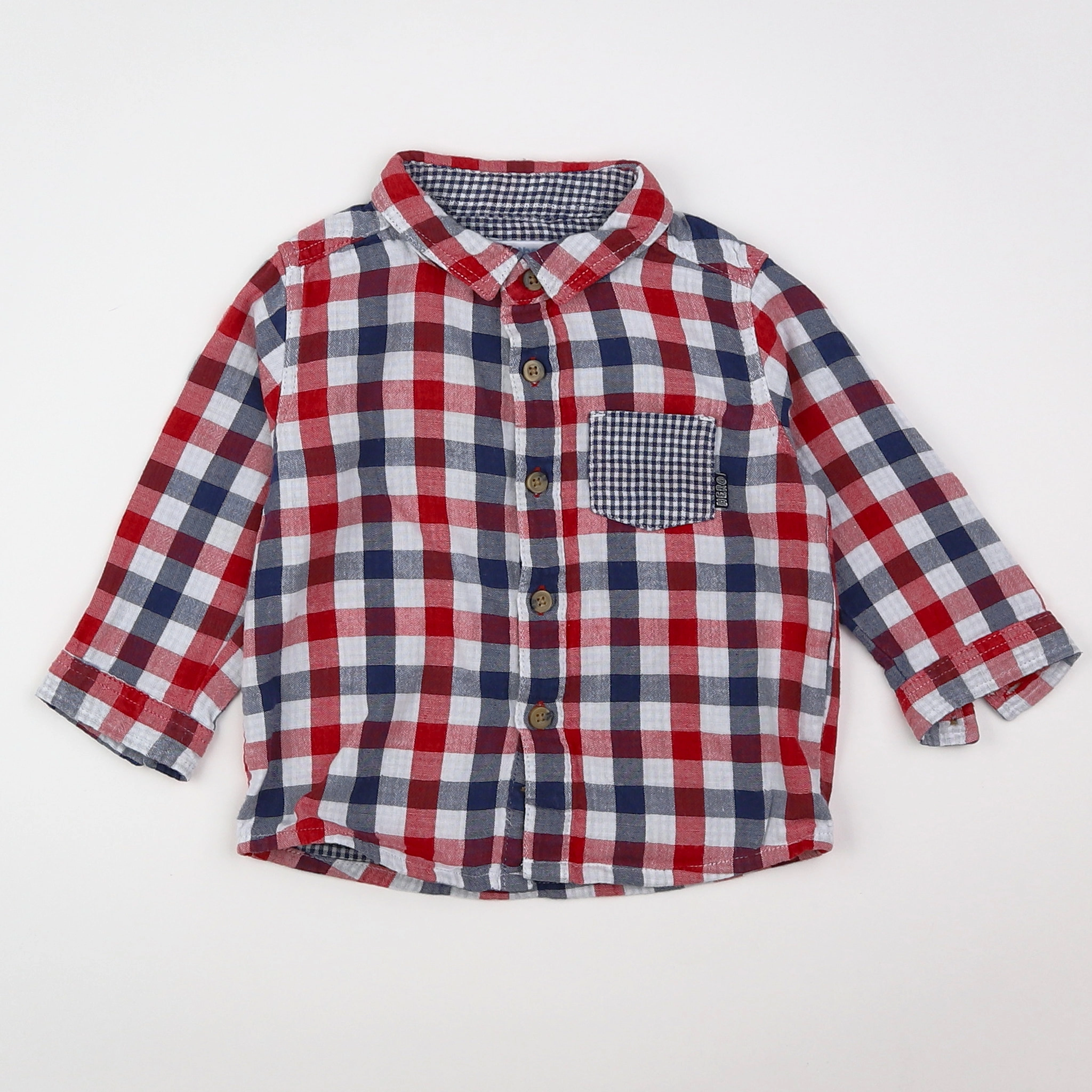 Vertbaudet - chemise multicolore - 12 mois