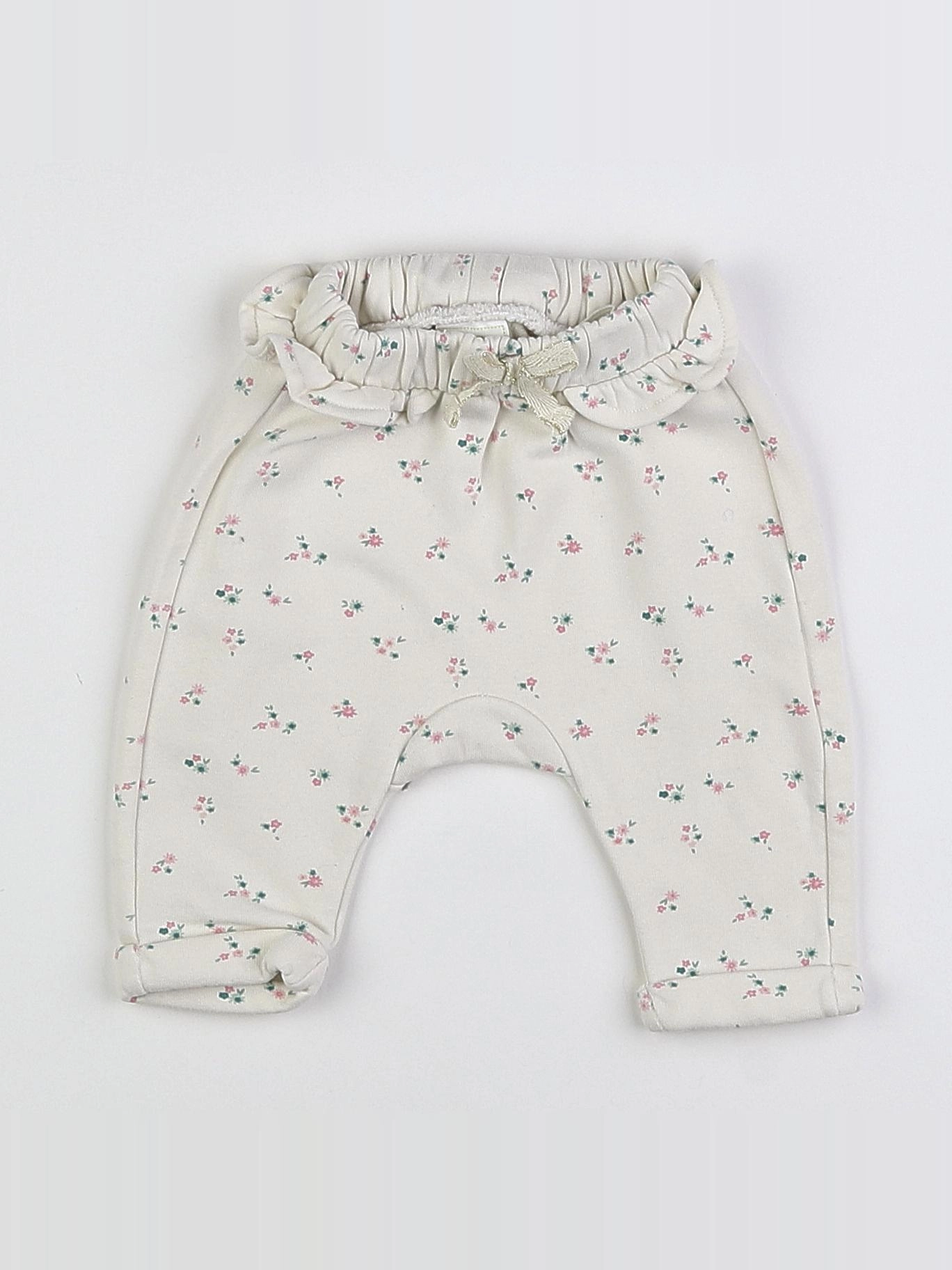 Tape à l'oeil - pantalon blanc, rose - 3 mois
