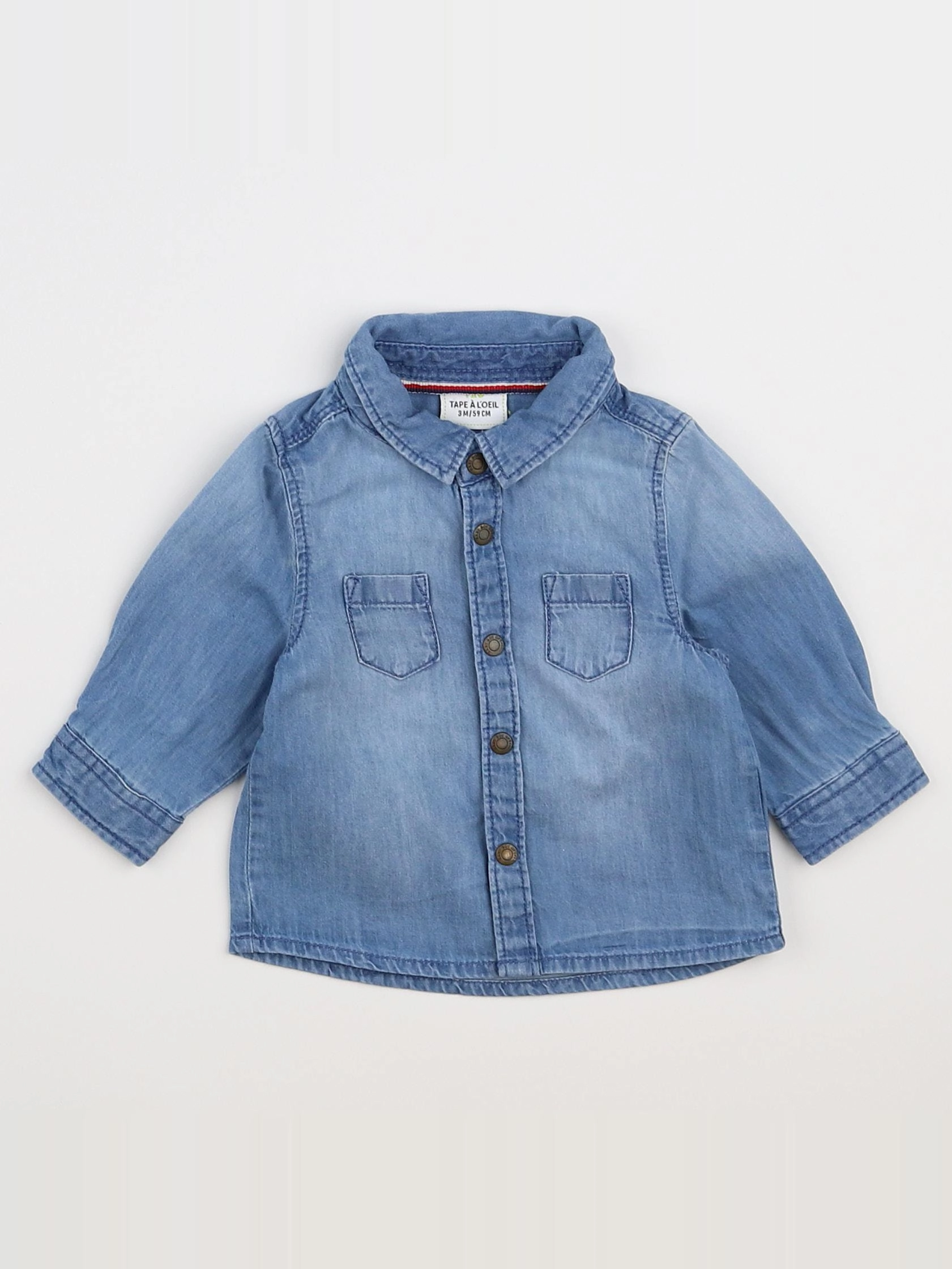 Tape à l'oeil - chemise bleu - 3 mois