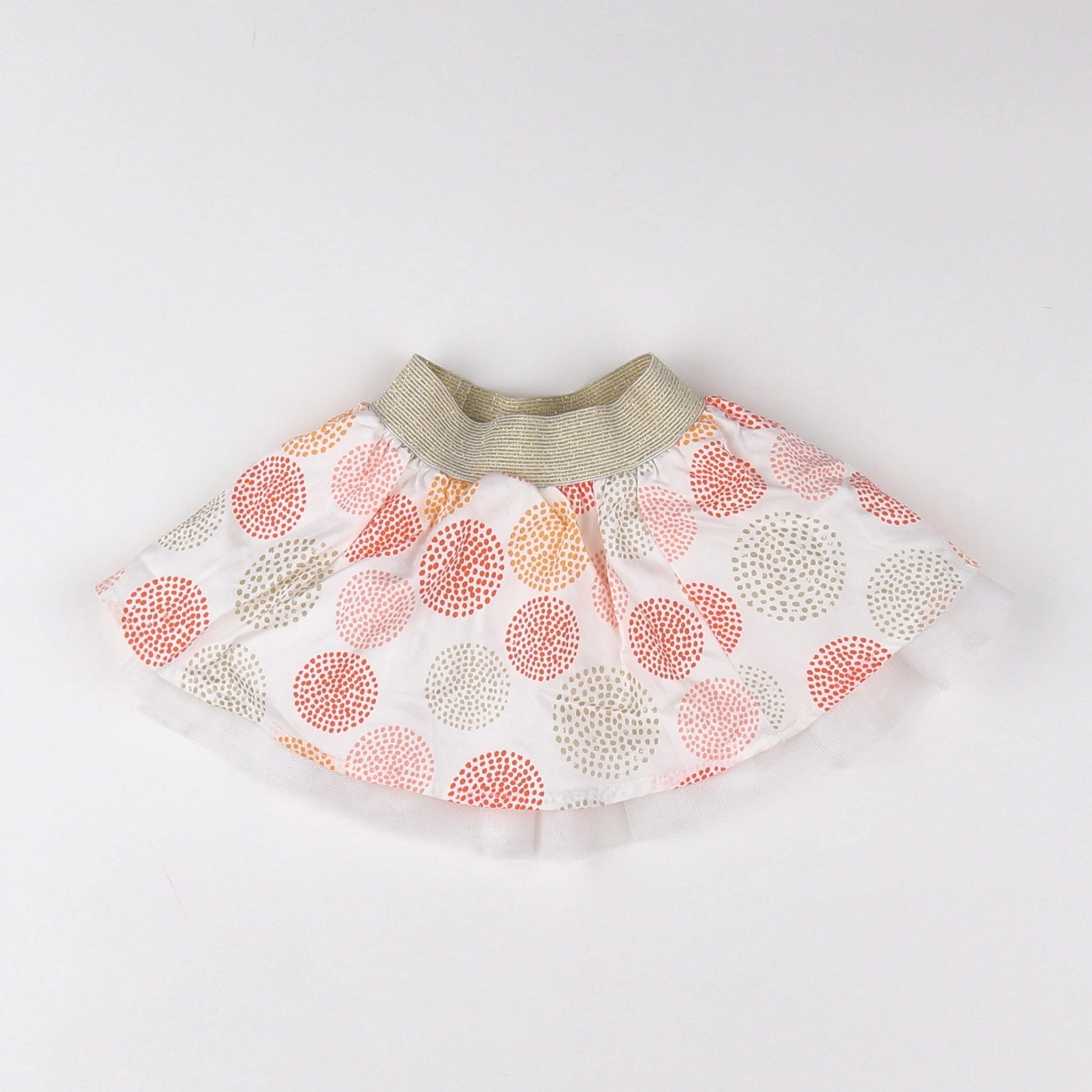Vertbaudet - jupe blanc, orange - 3 mois