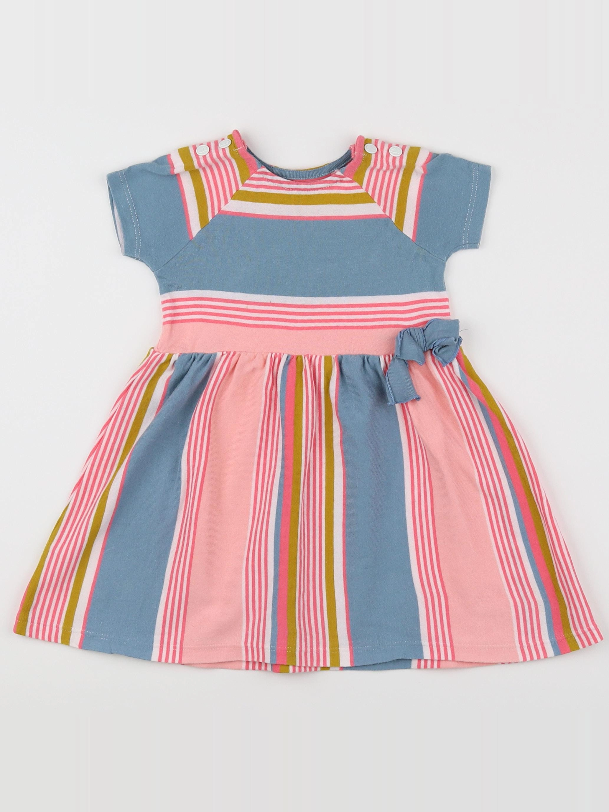 Petit Bateau - robe multicolore - 12 mois