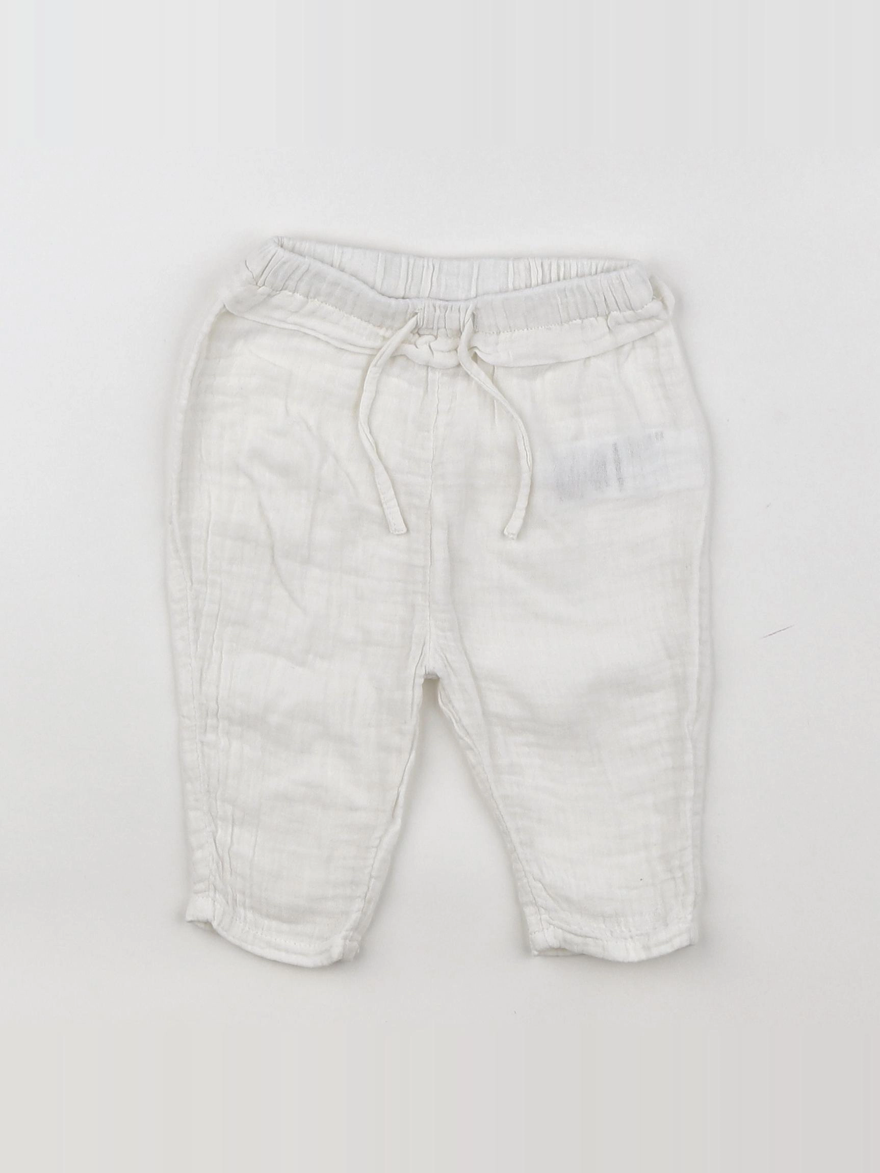 Vertbaudet - pantalon blanc - 6 mois