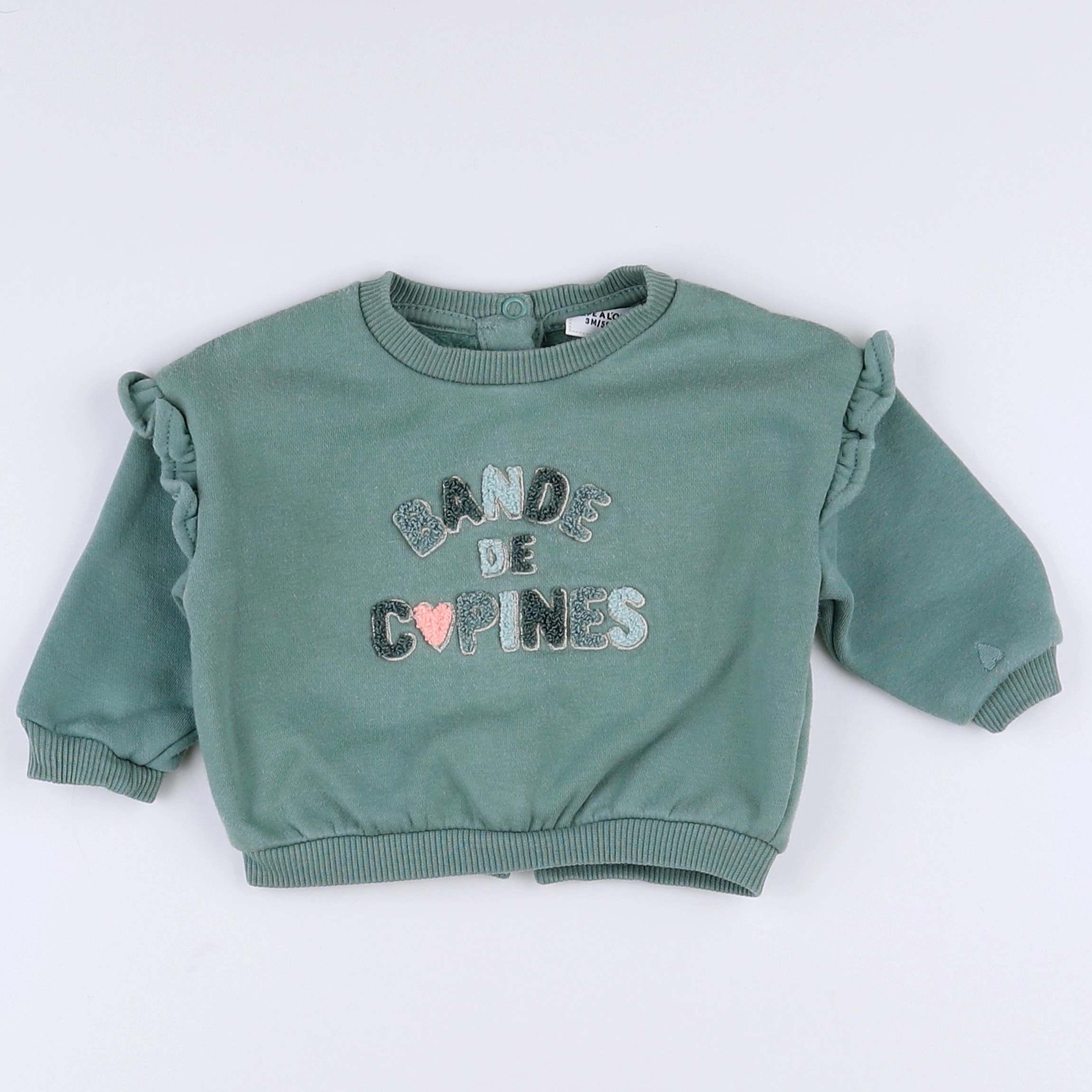 Tape à l'oeil - sweat vert - 3 mois