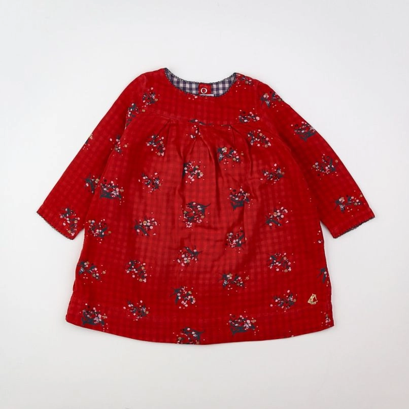 Petit Bateau - robe rouge - 12 mois