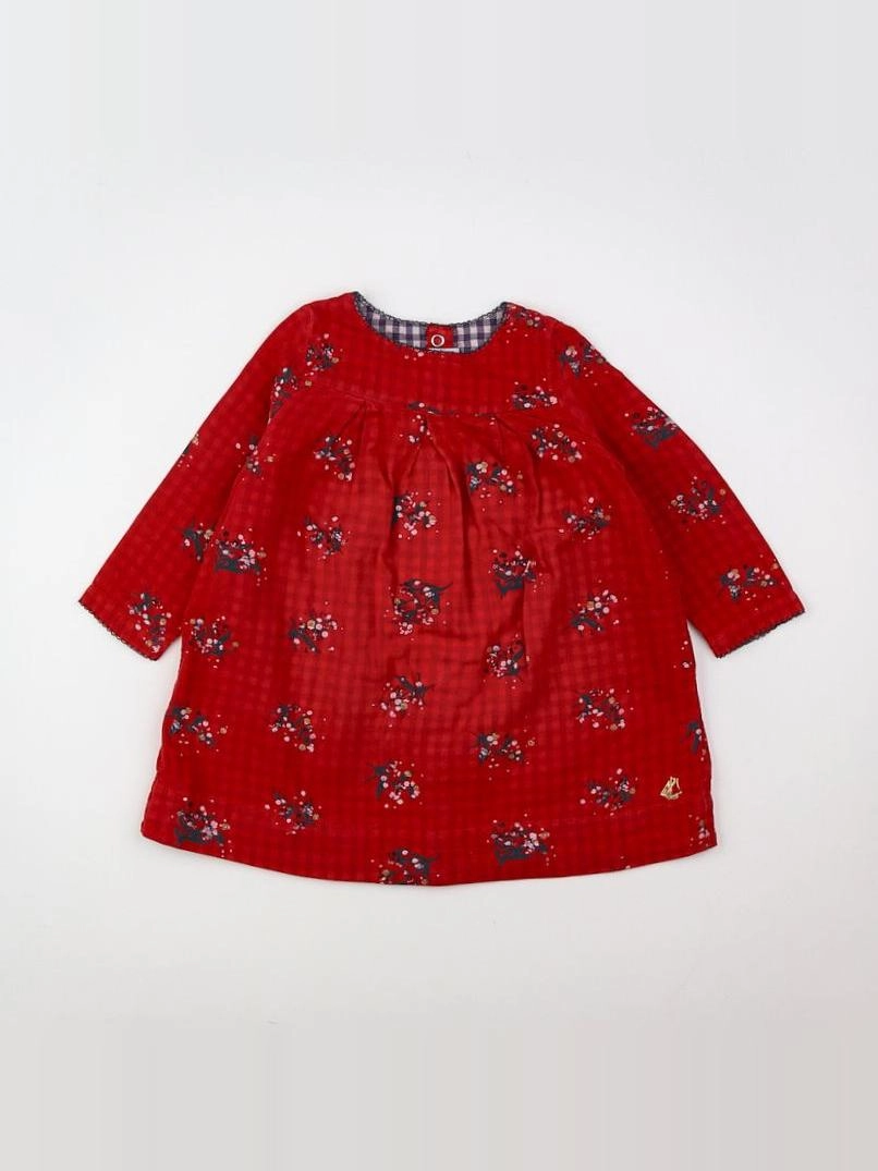 Petit Bateau - robe rouge - 12 mois