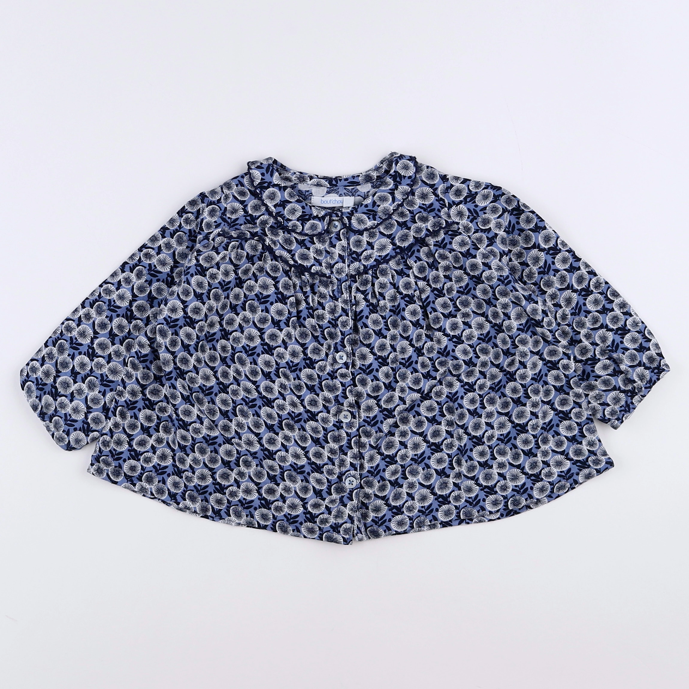Boutchou - blouse bleu - 9 mois