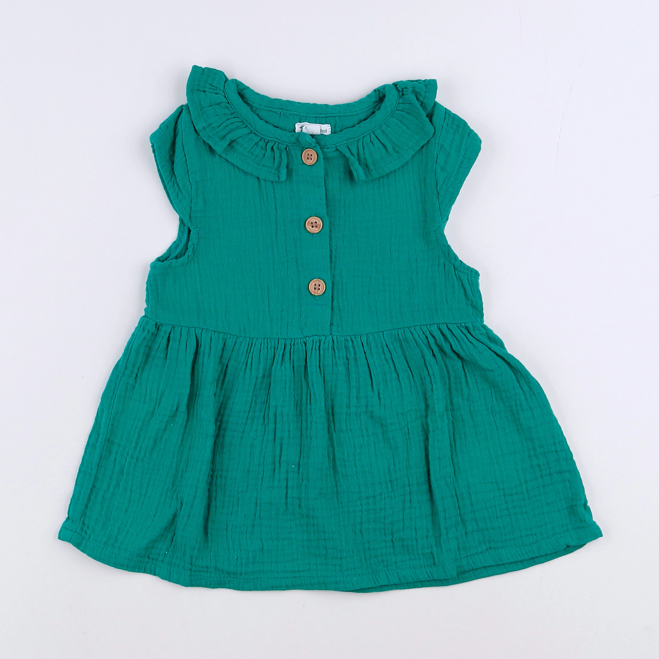 Vertbaudet - robe vert - 9 mois