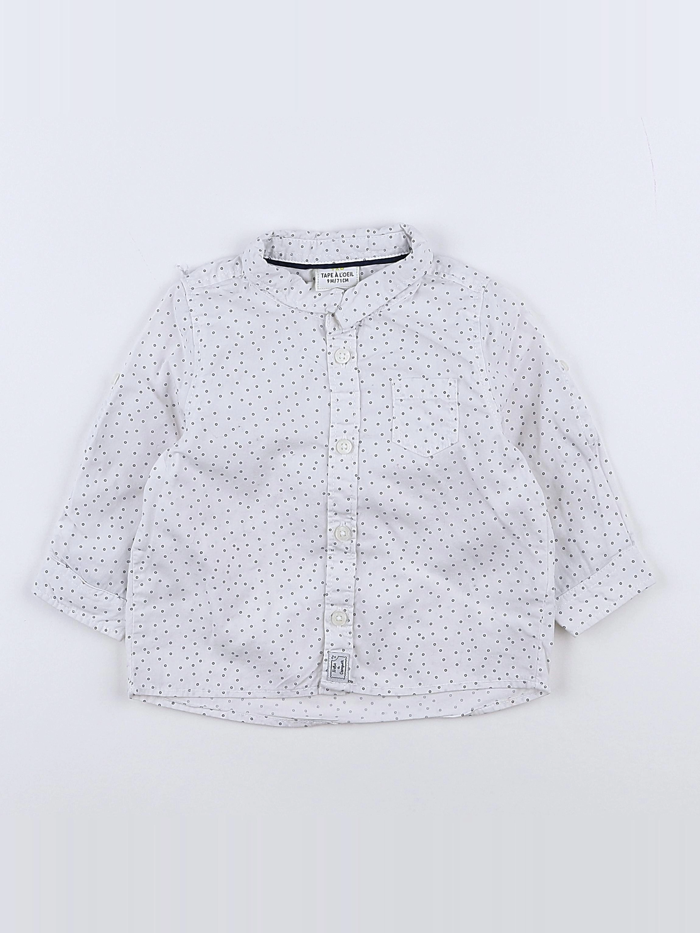Tape à l'oeil - chemise blanc, bleu - 9 mois