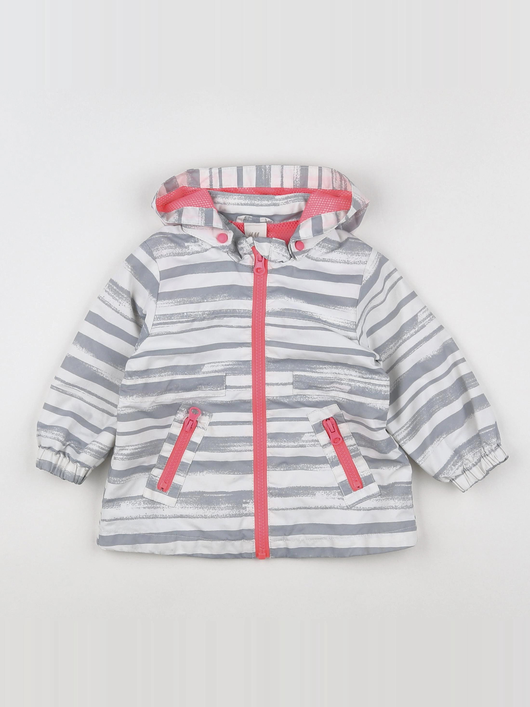 H&M - imperméable blanc, gris, rose - 6/9 mois