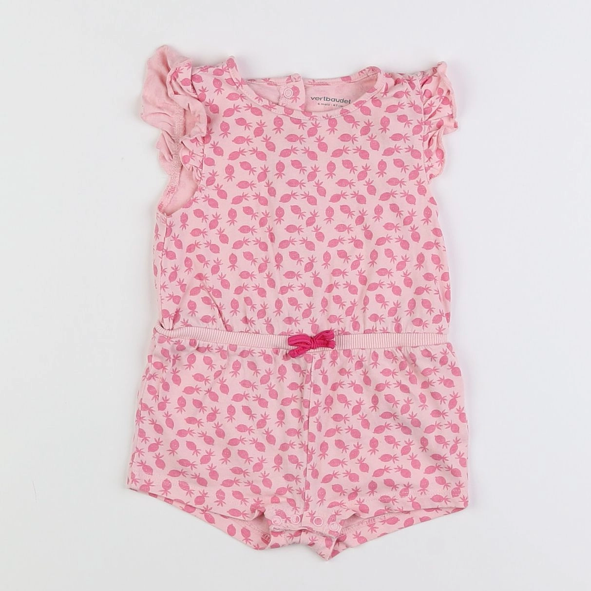 Vertbaudet - combinaison rose - 6 mois