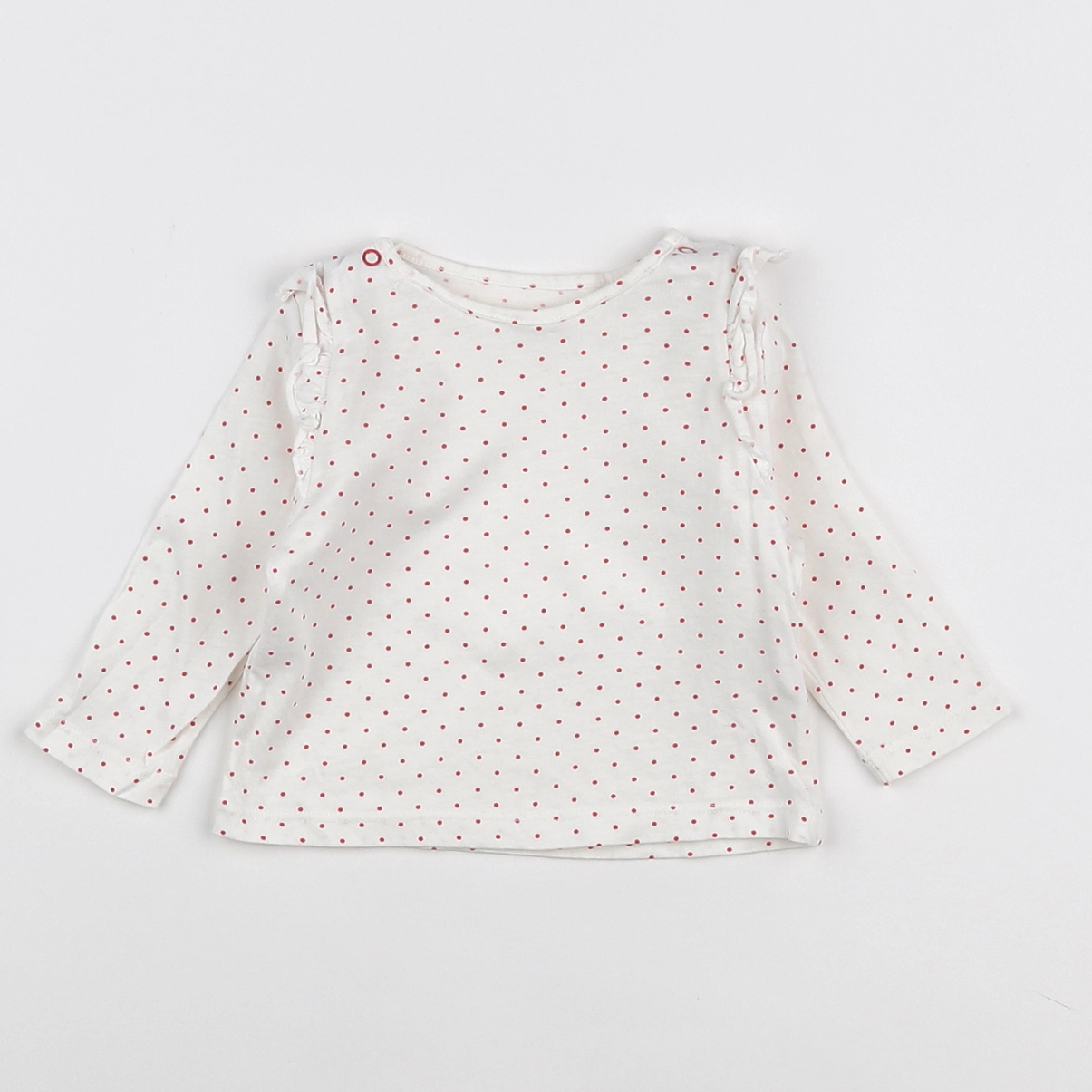Boutchou - tee-shirt blanc, rouge - 6 mois