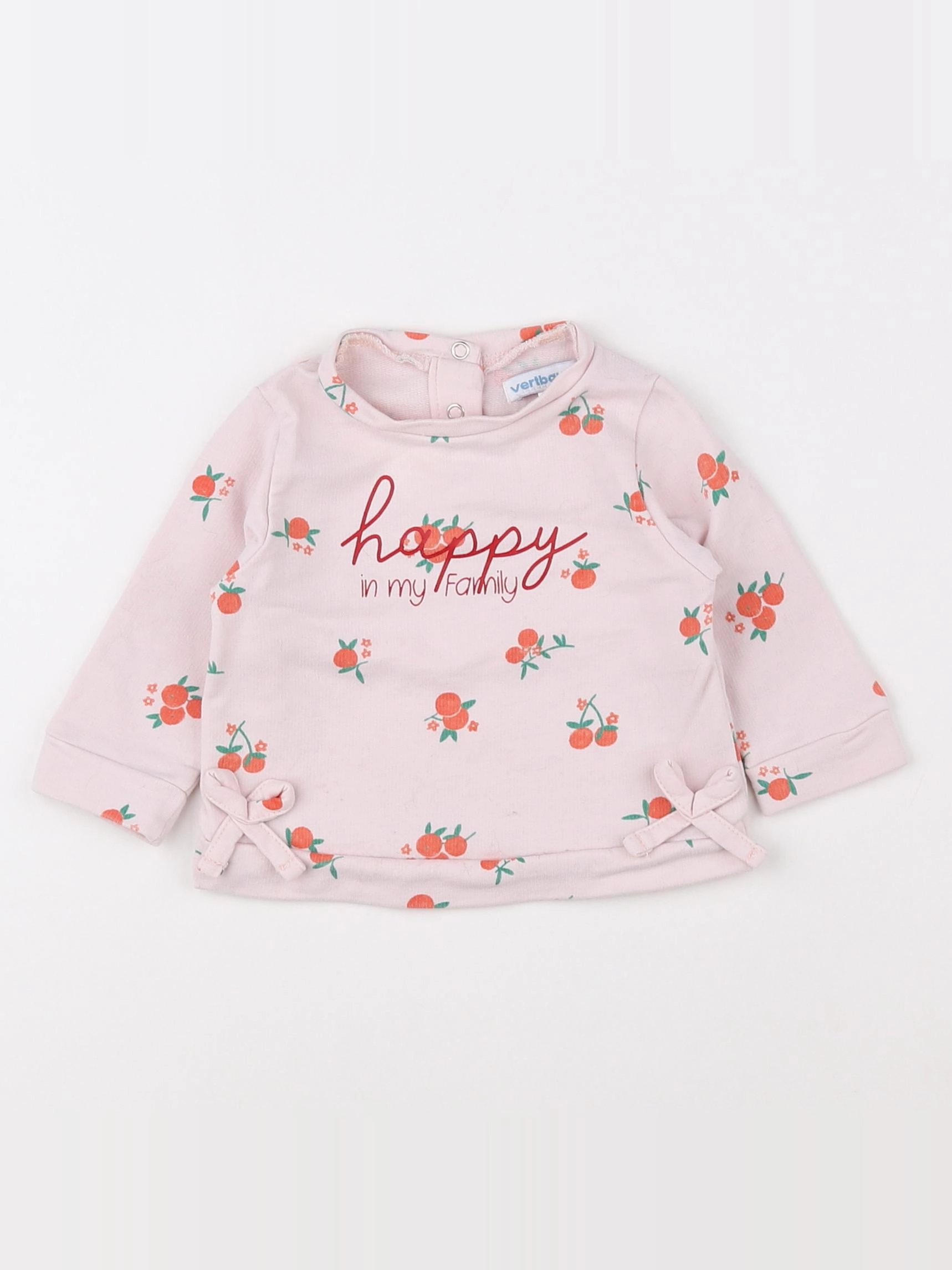 Vertbaudet - sweat rose - 3 mois