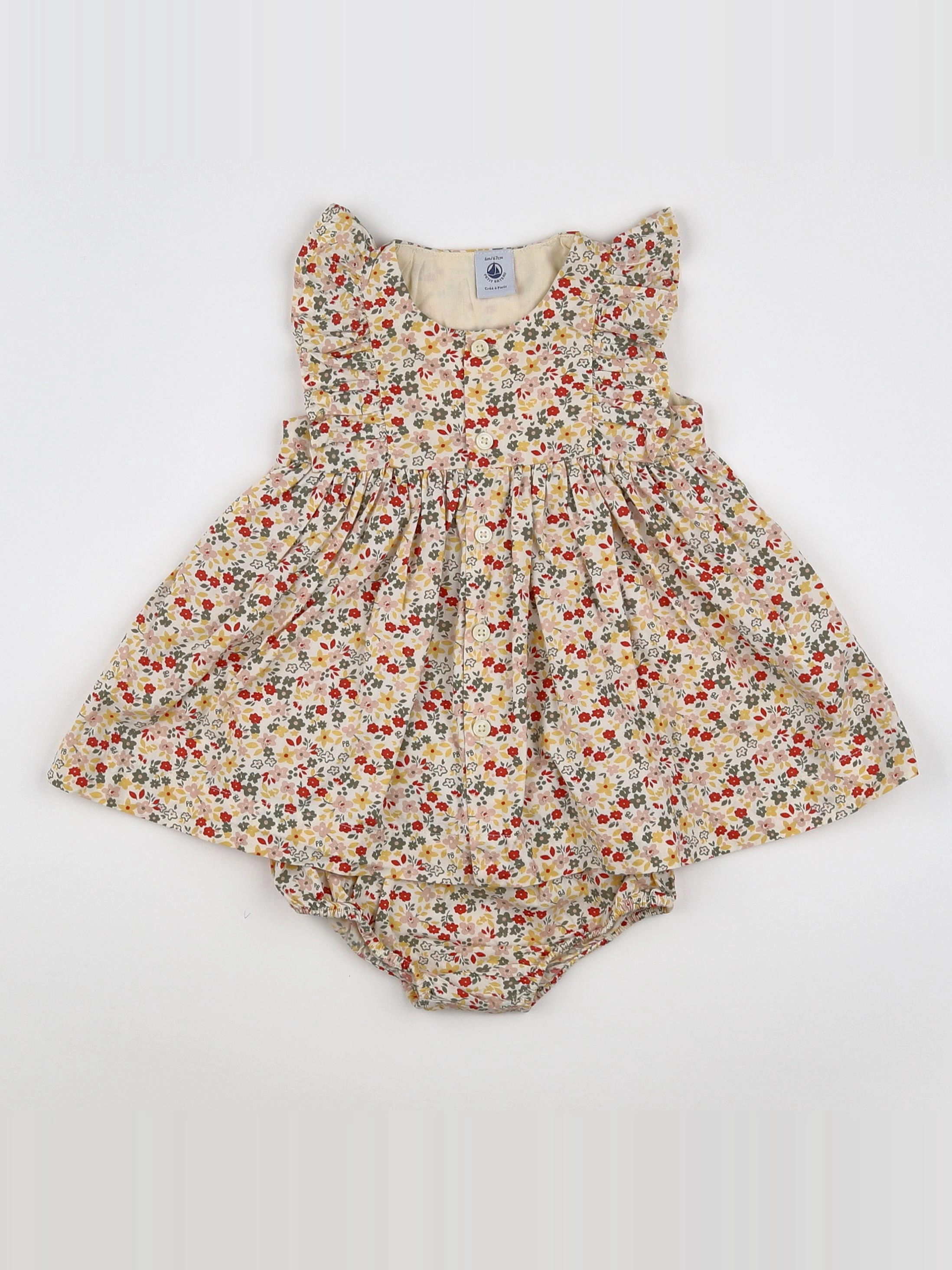 Petit Bateau - robe multicolore - 6 mois