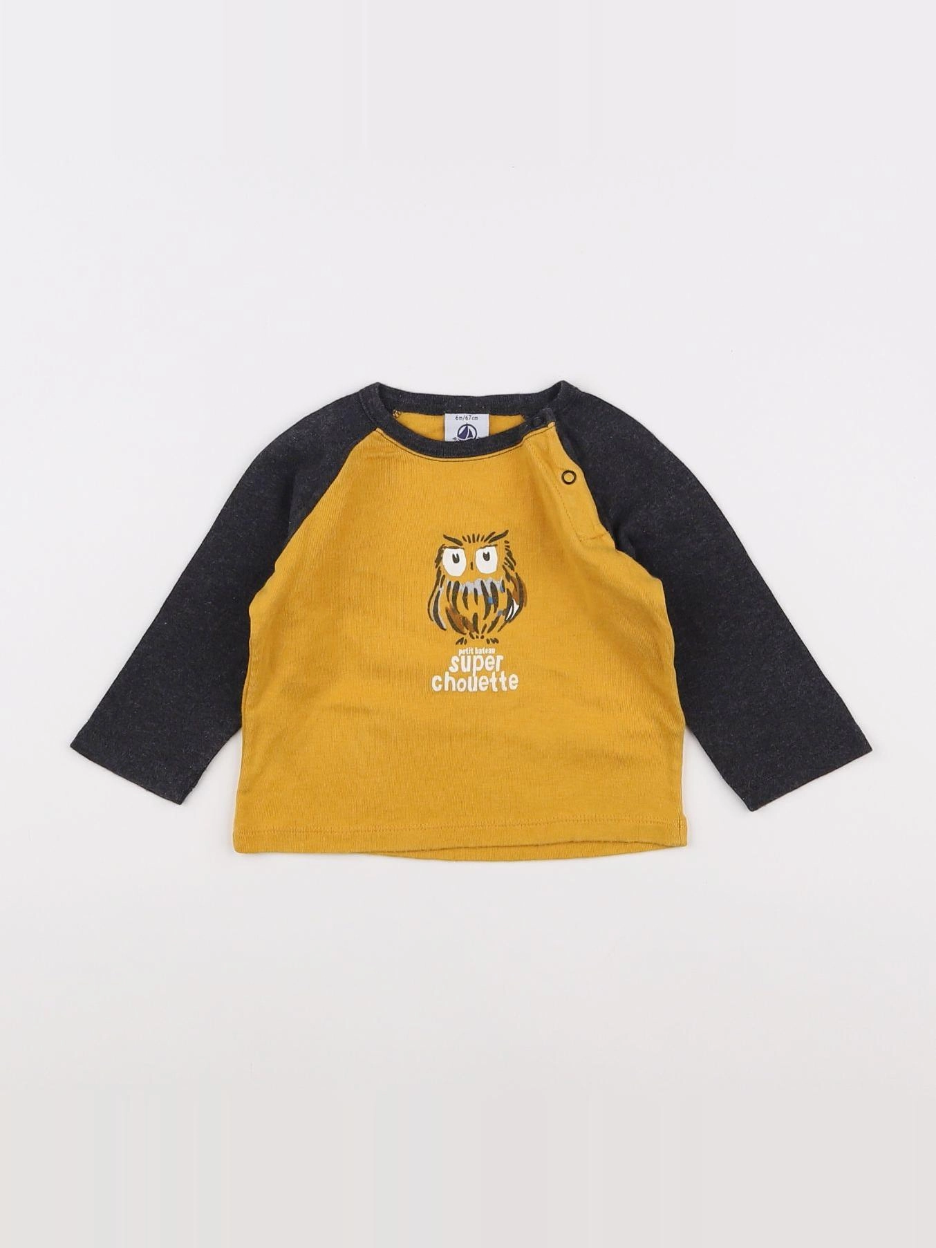 Petit Bateau - tee-shirt jaune - 6 mois