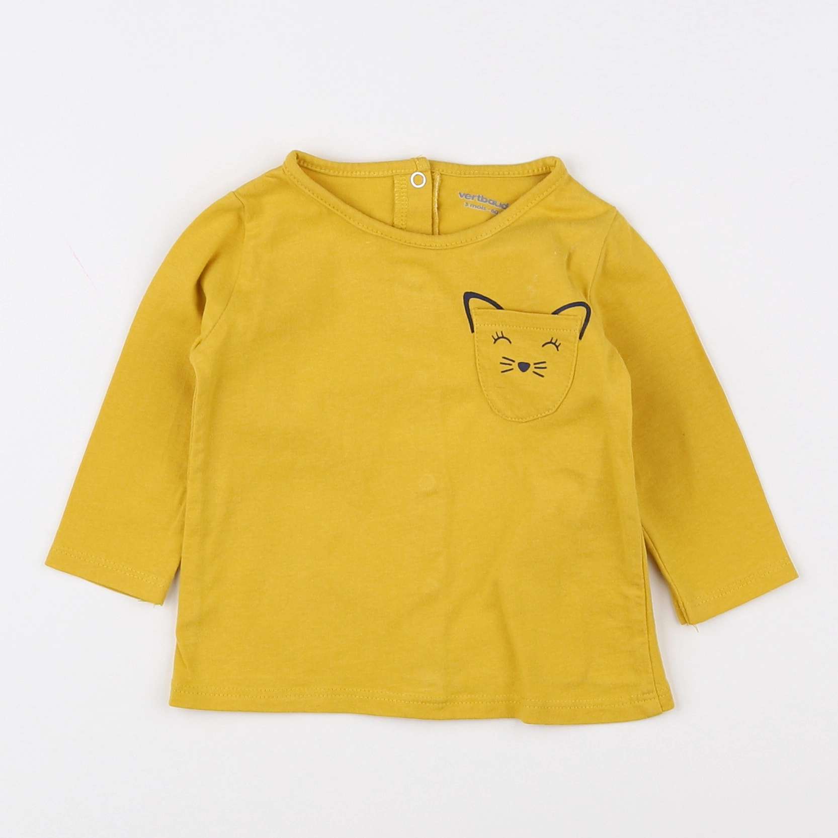 Vertbaudet - tee-shirt jaune - 3 mois