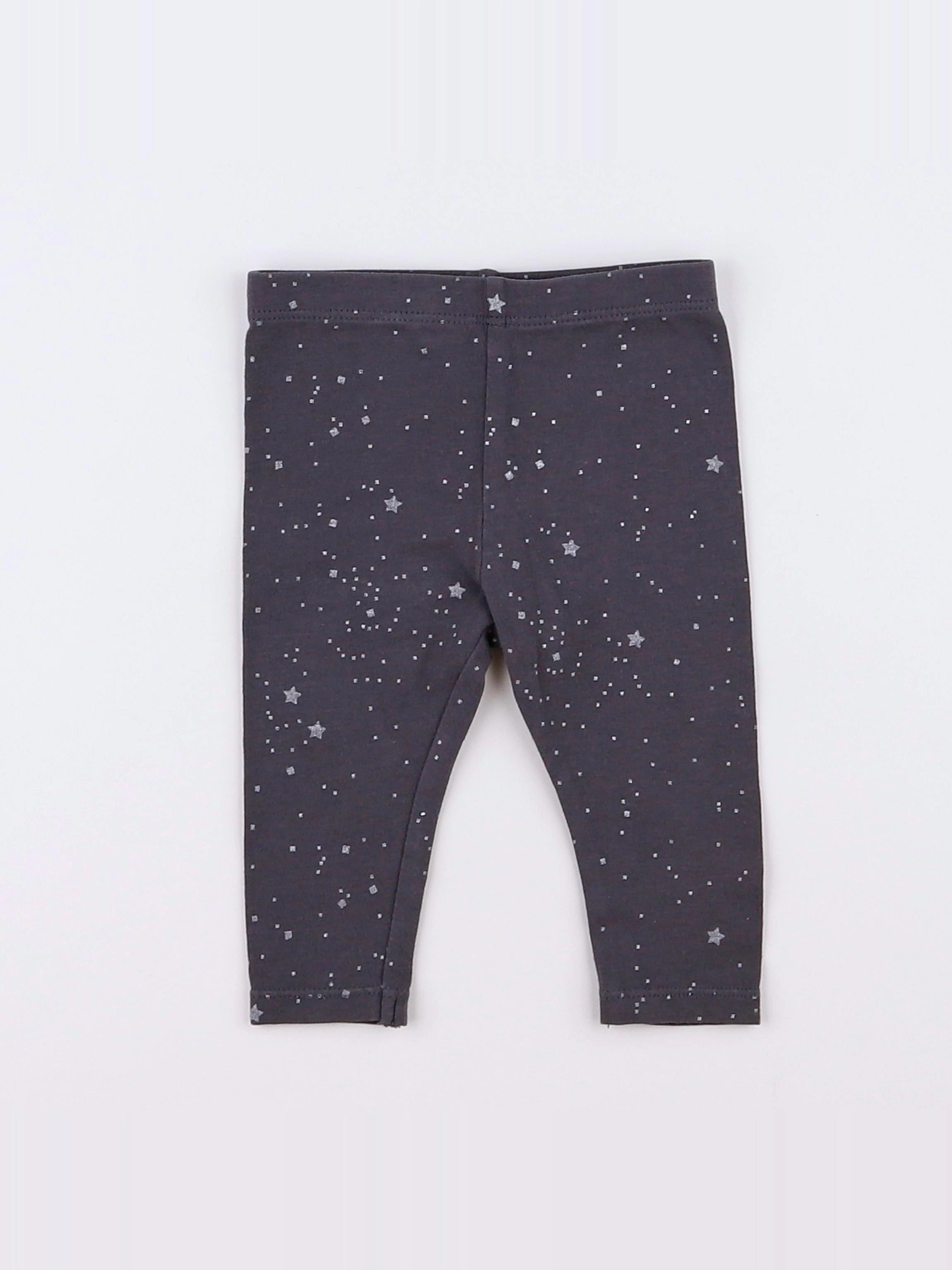 Vertbaudet - legging gris - 0/3 mois