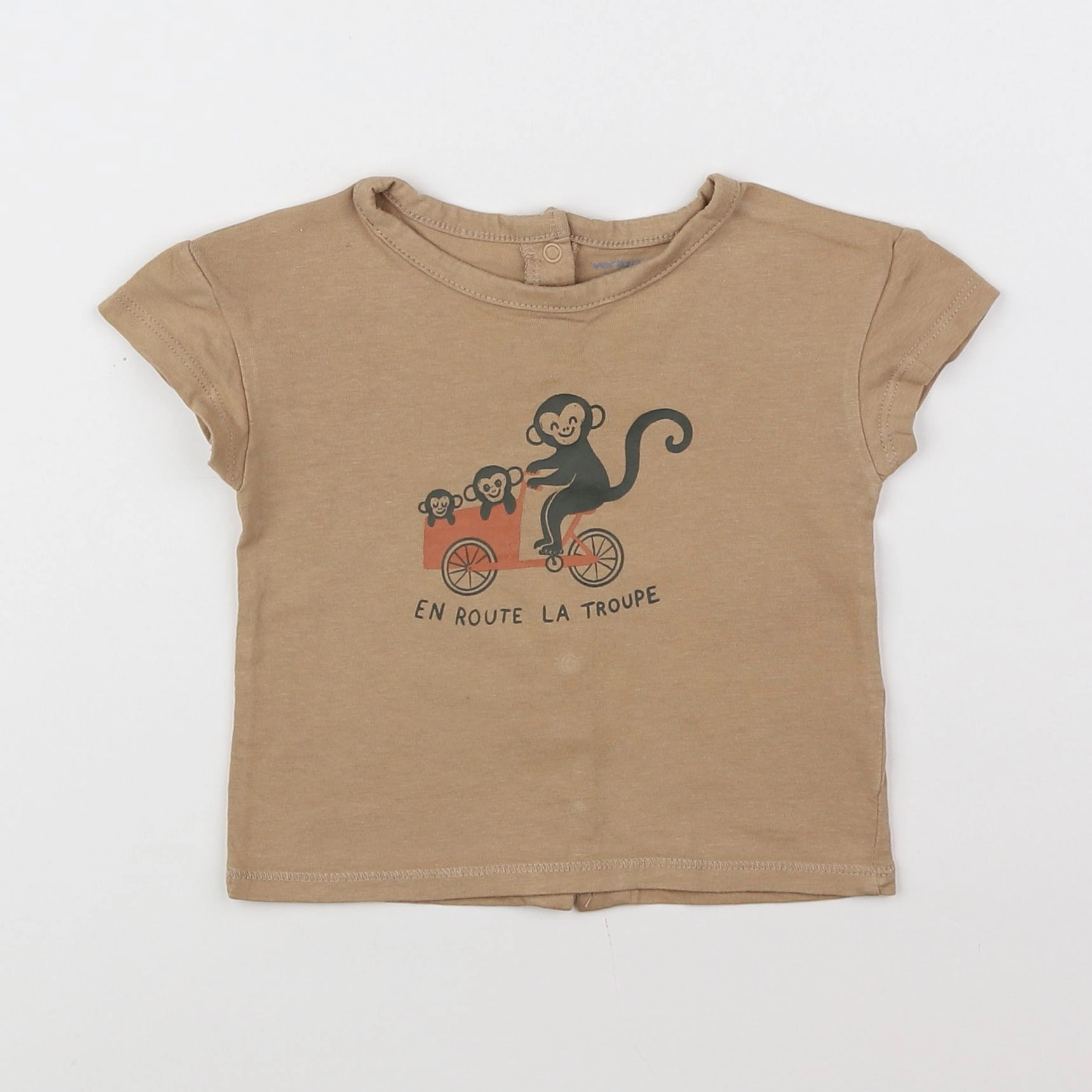 Vertbaudet - tee-shirt marron - 6 mois
