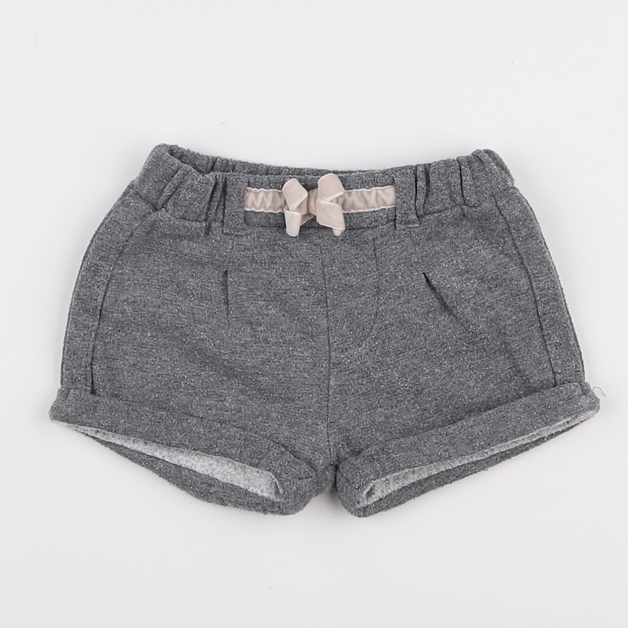 Vertbaudet - short gris, argent - 12 mois