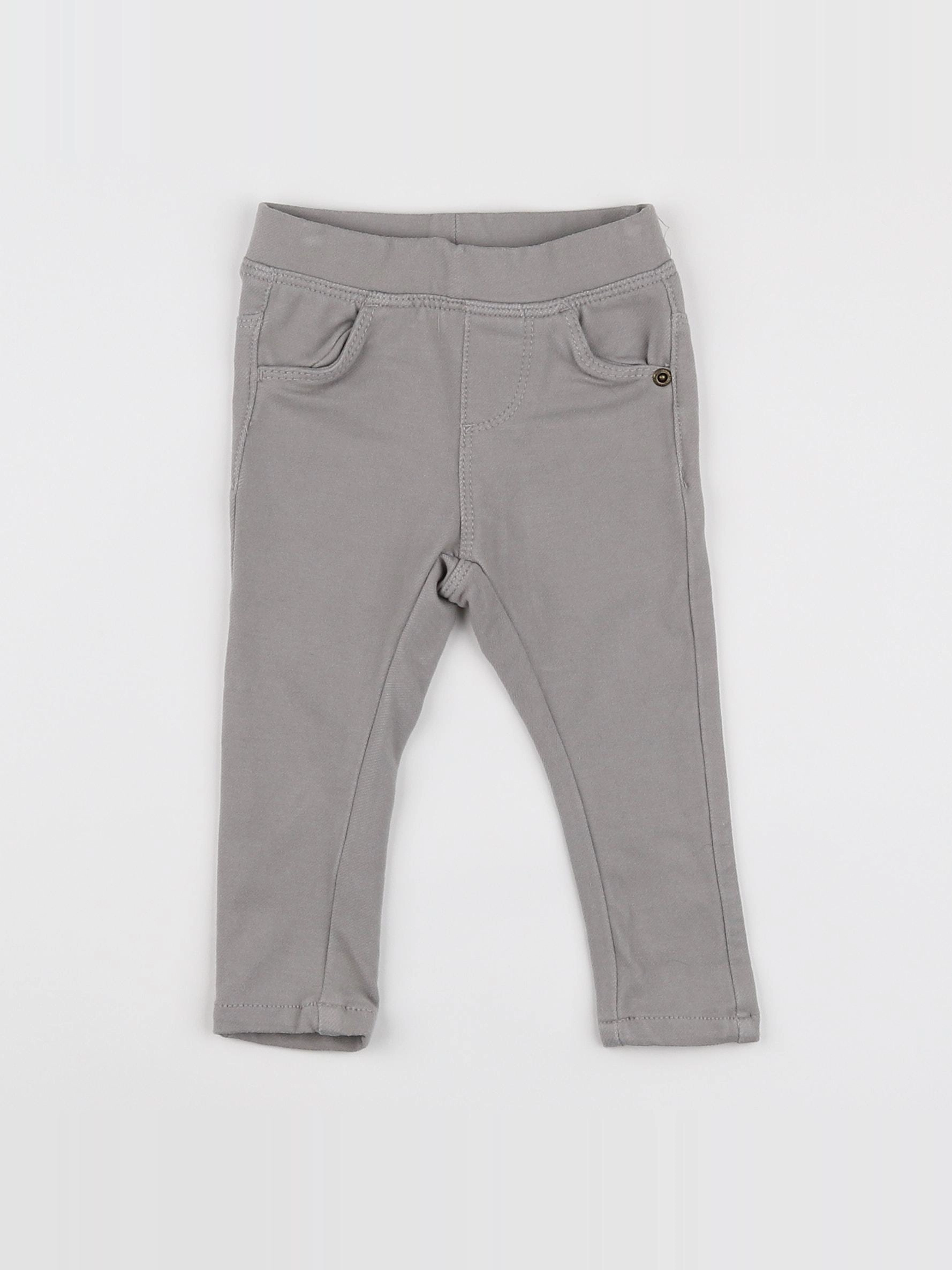 Vertbaudet - jegging gris - 9 mois