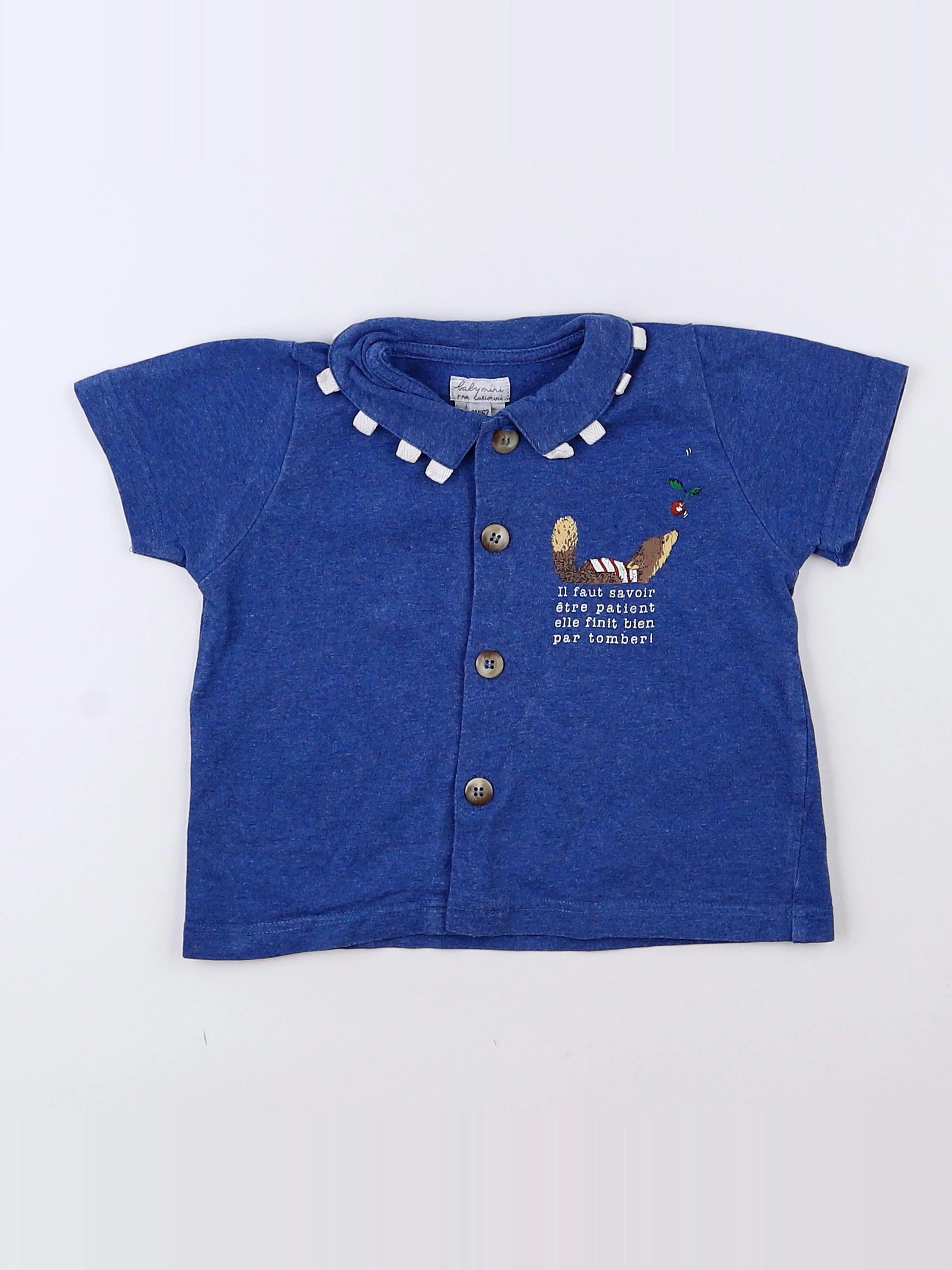 Catimini - polo bleu - 6 mois