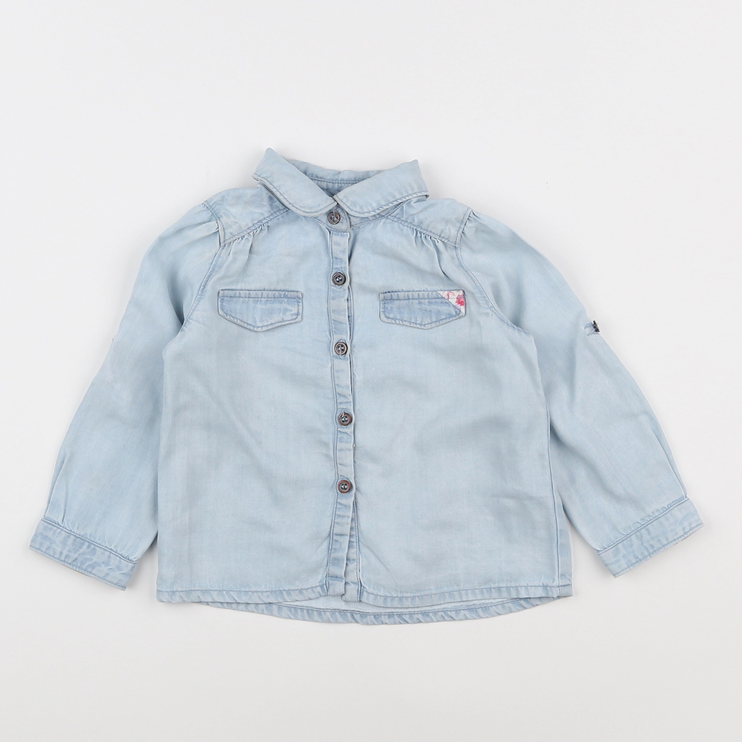Zara - blouse bleu - 12/18 mois