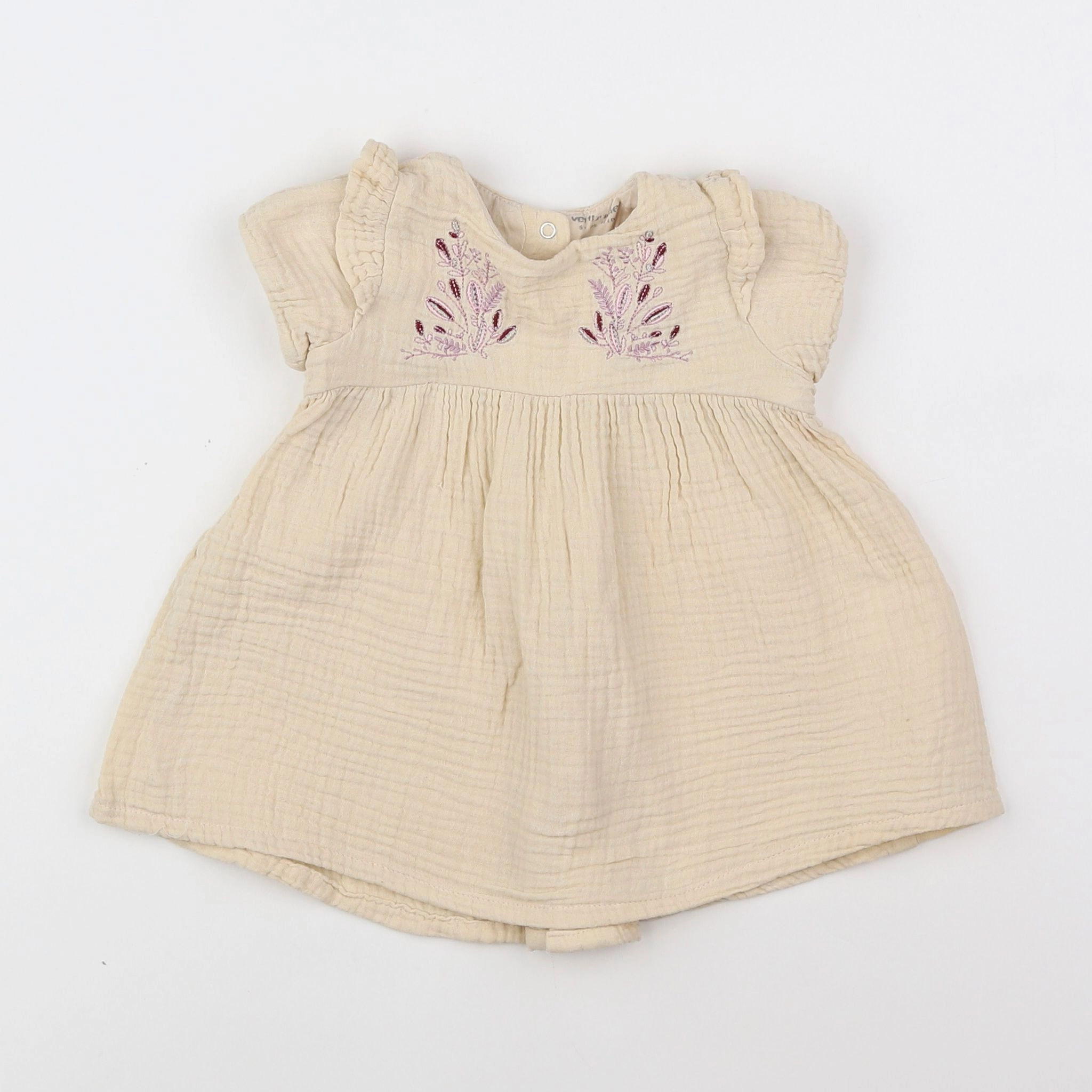 Vertbaudet - robe beige - 6 mois