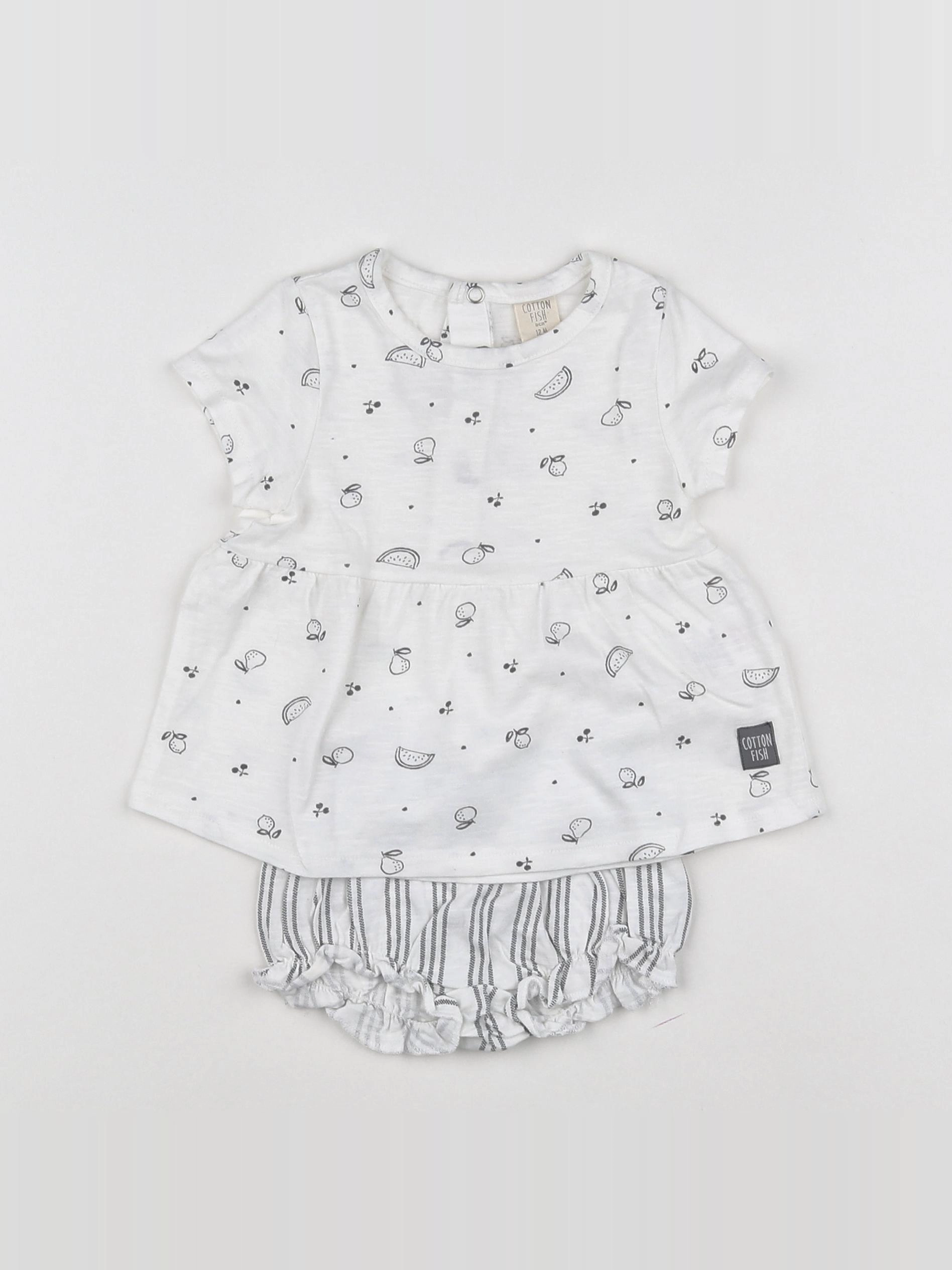 Cotton Fish - ensemble gris - 12 mois