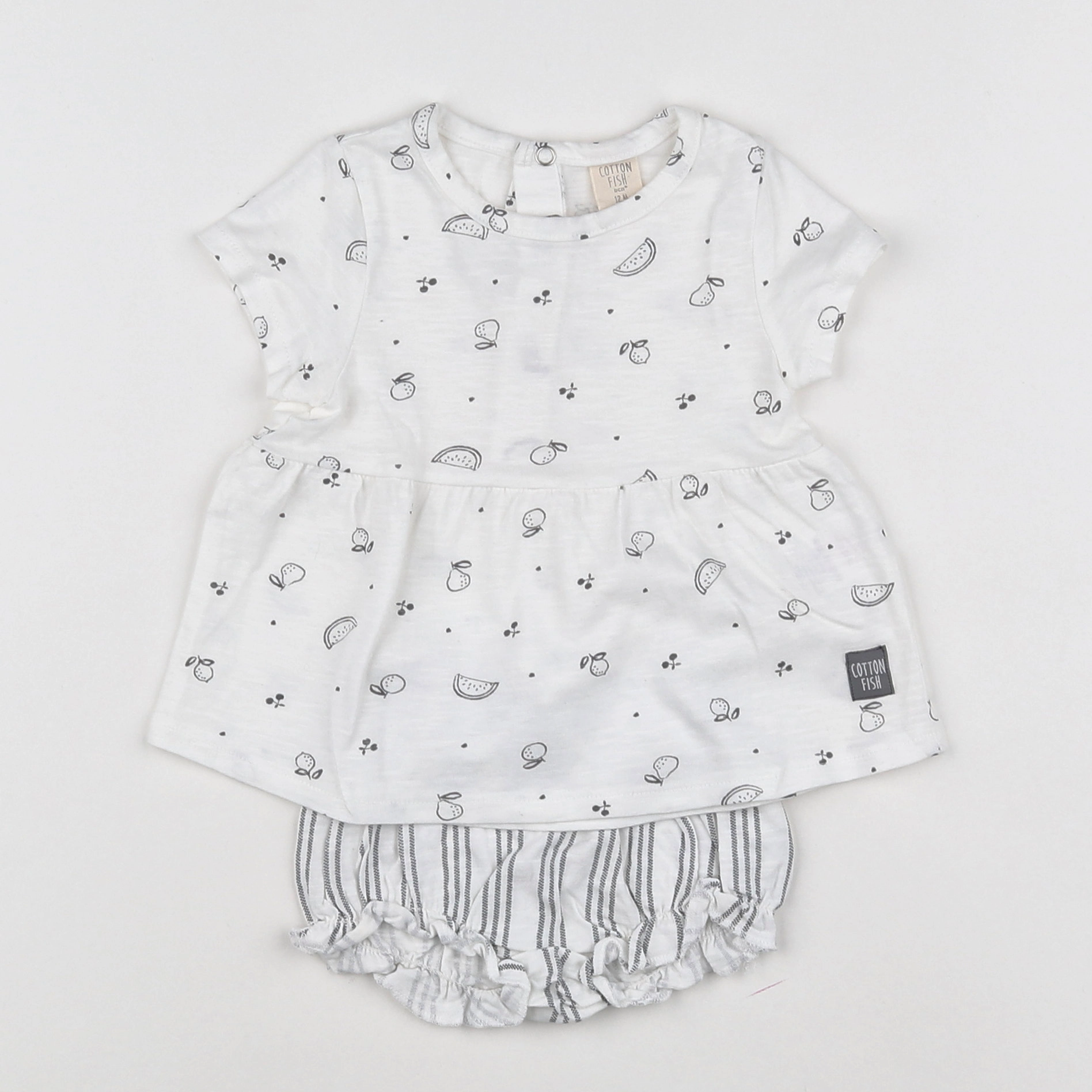 Cotton Fish - ensemble gris - 12 mois