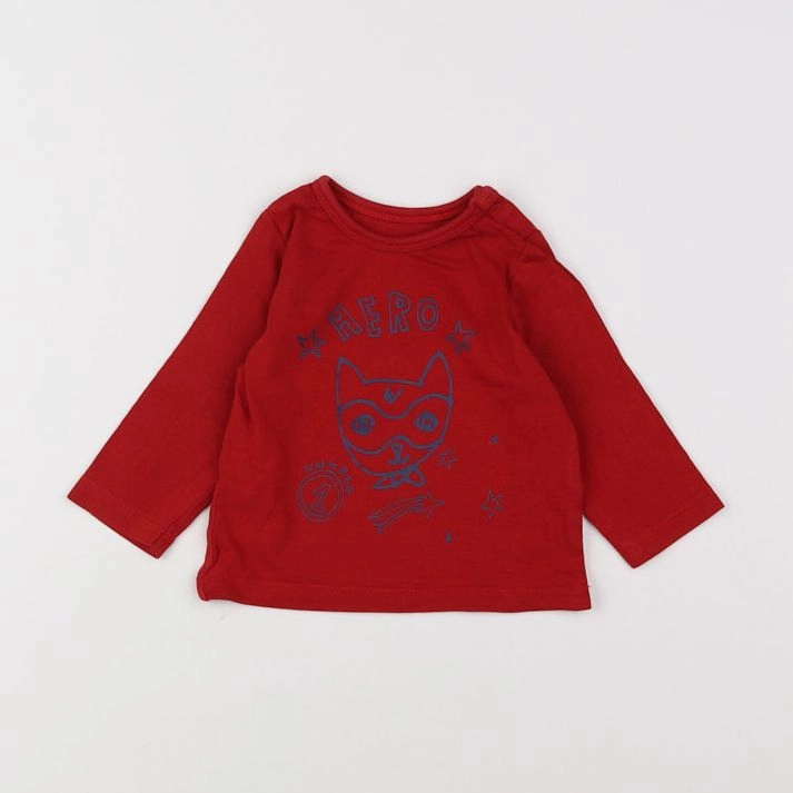 Vertbaudet - tee-shirt rouge - 3 mois