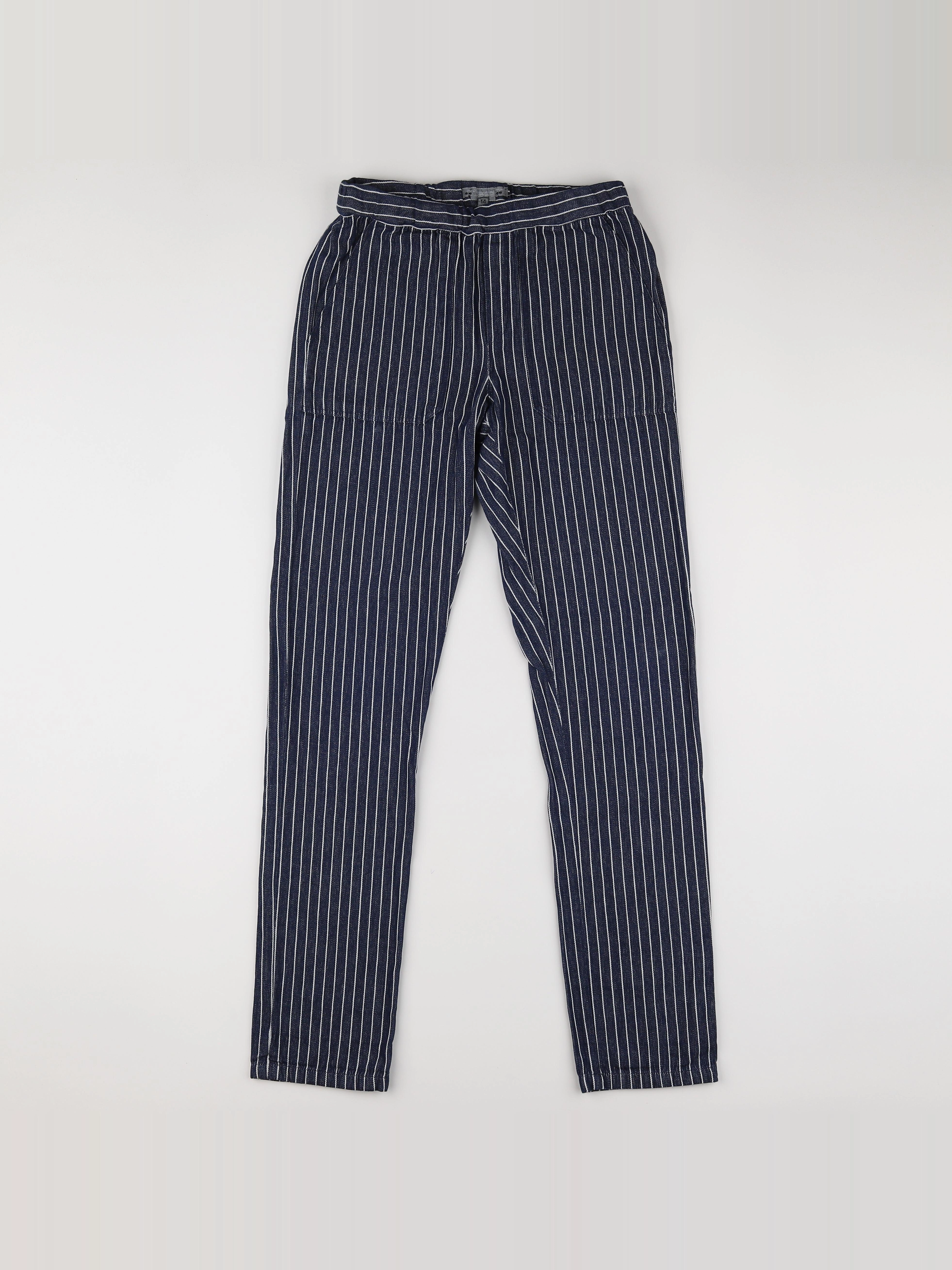 Bonpoint - pantalon bleu, blanc - 14 ans