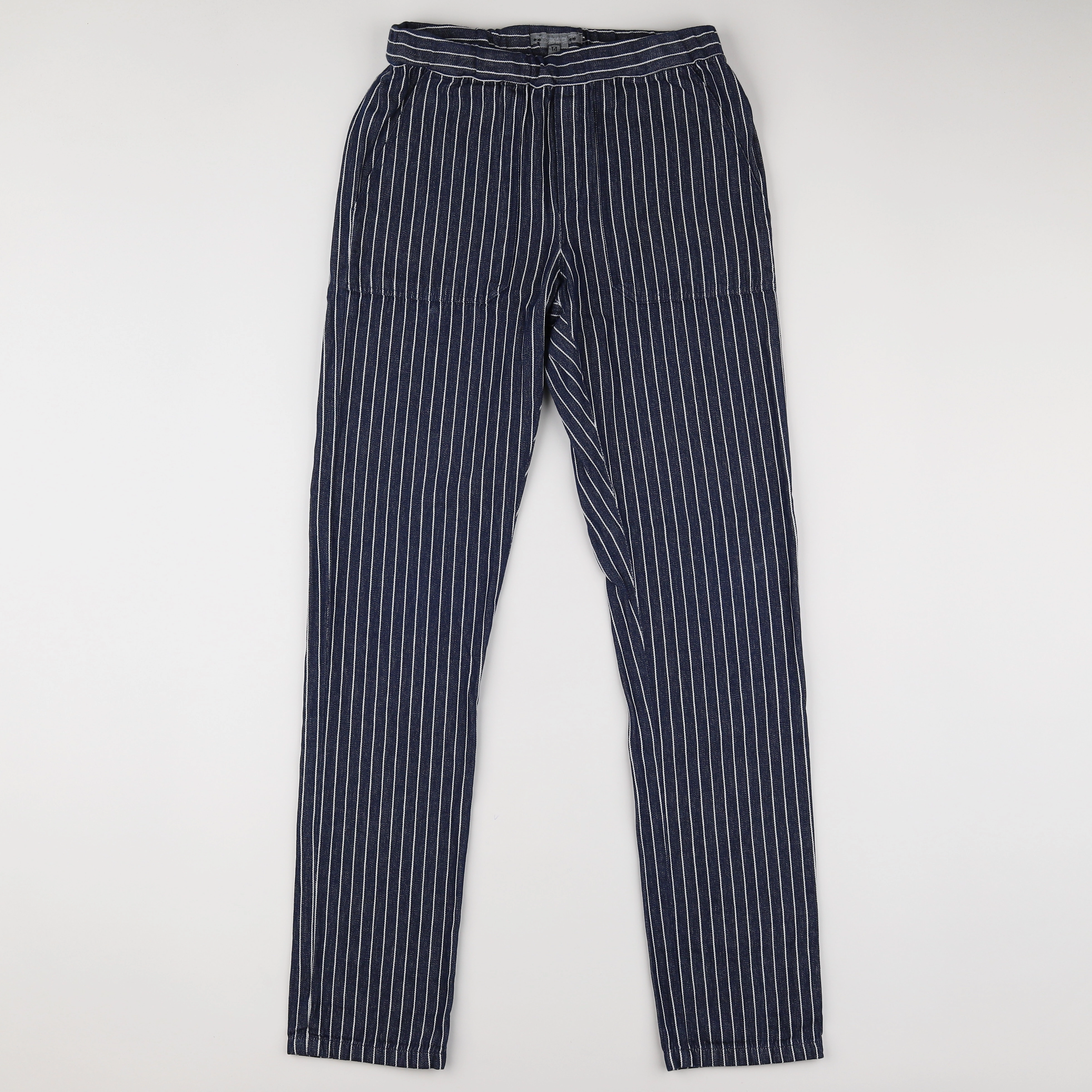 Bonpoint - pantalon bleu, blanc - 14 ans