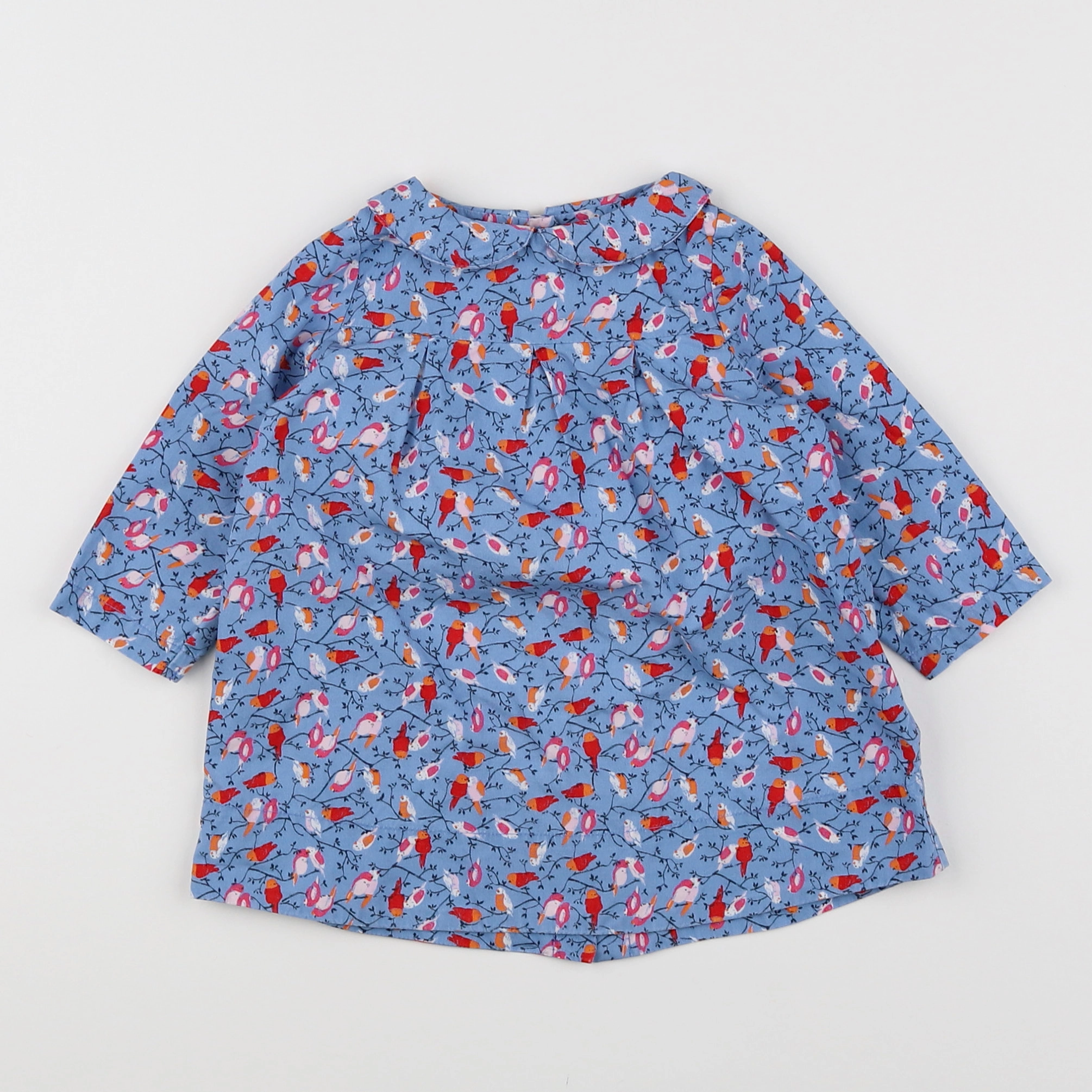 Petit Bateau - robe bleu - 6 mois