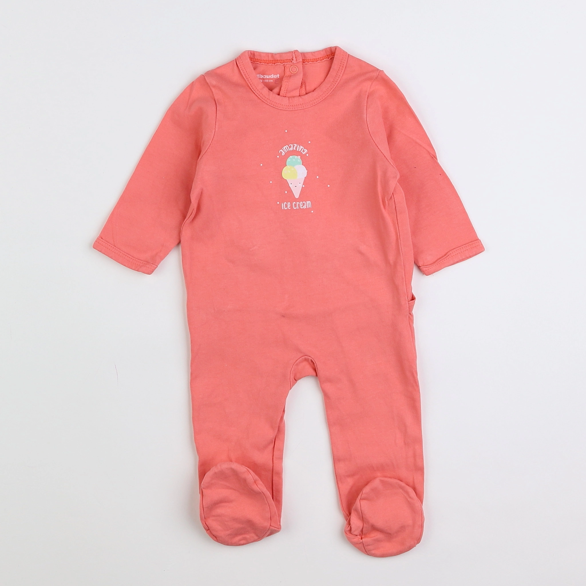 Vertbaudet - pyjama coton rose - 3 mois