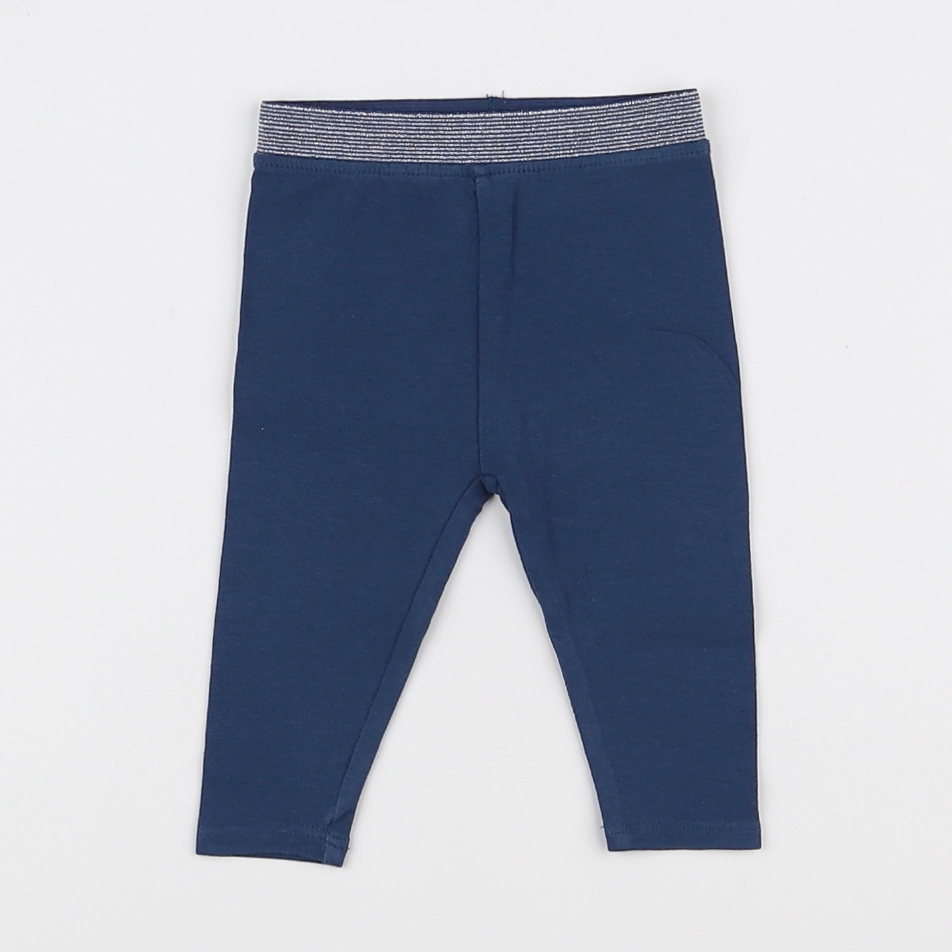 Vertbaudet - legging bleu, argent - 3 mois