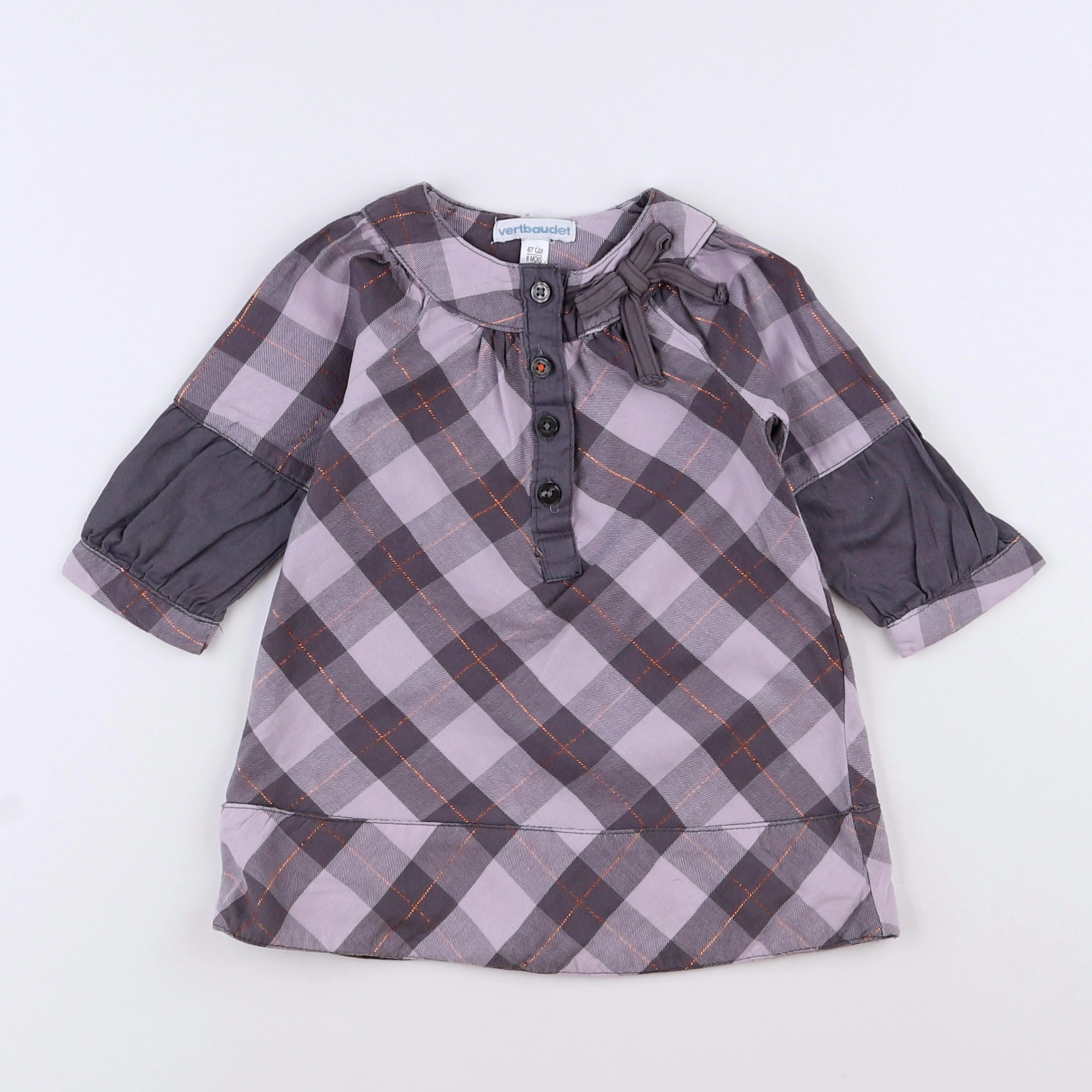 Vertbaudet - robe gris - 6 mois