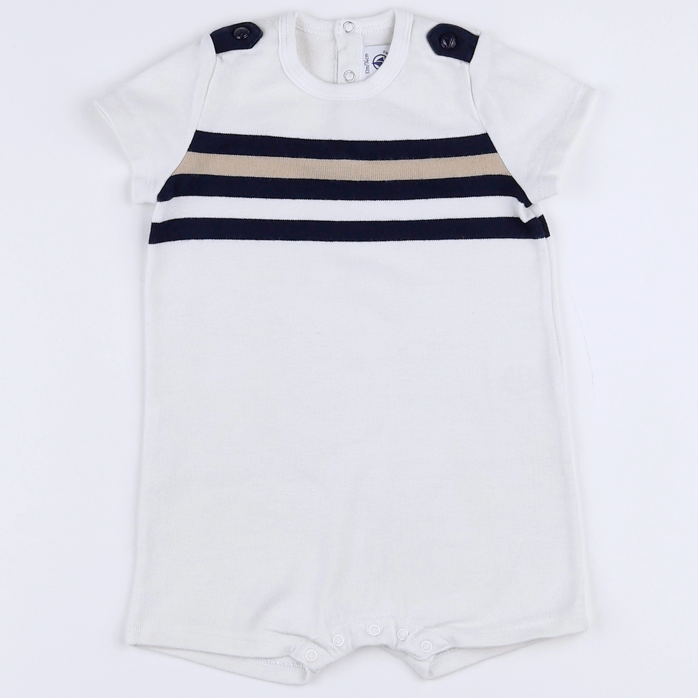 Petit Bateau - combinaison blanc - 12 mois