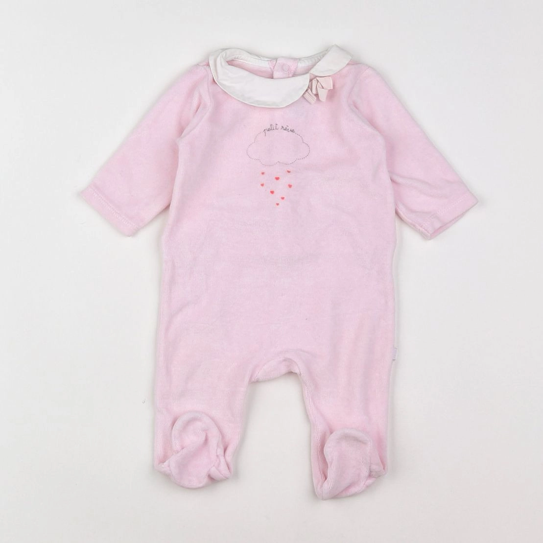 Jacadi - pyjama velours rose - 3 mois