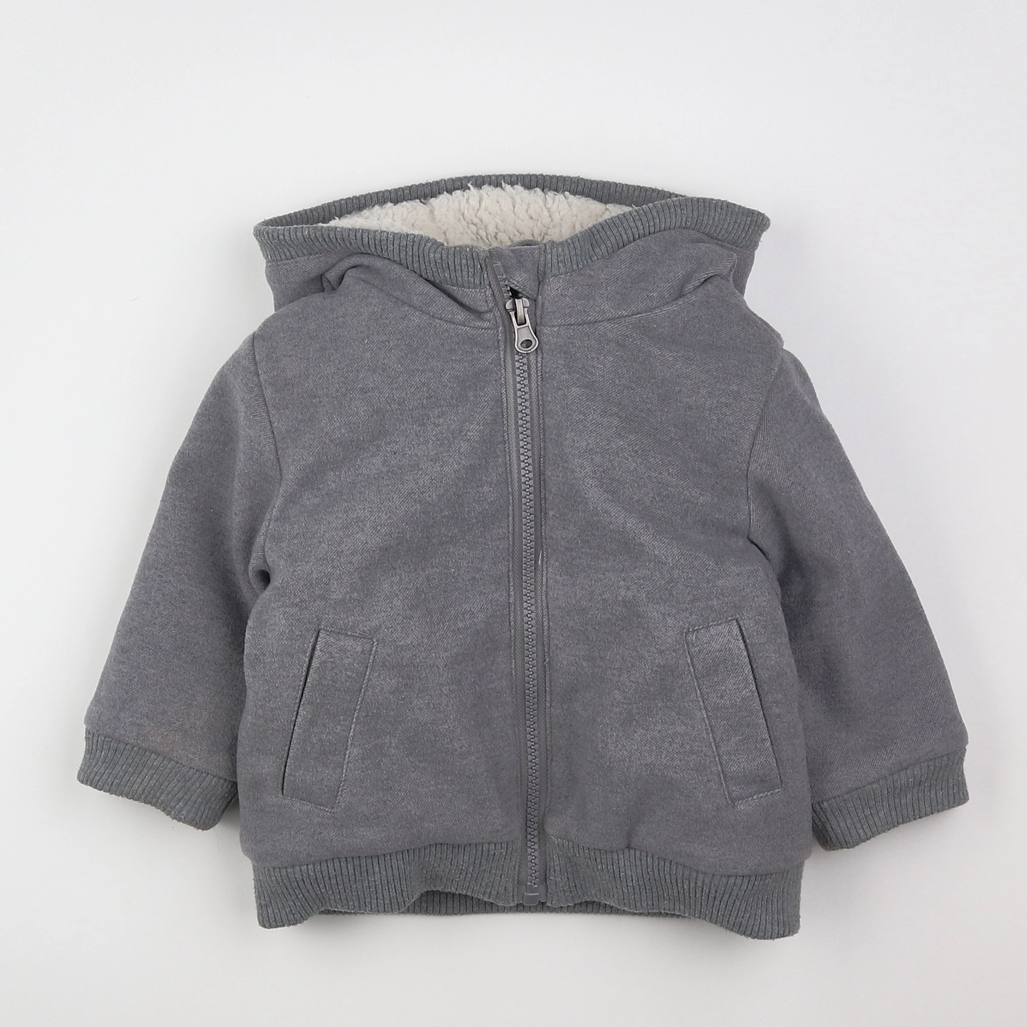 Vertbaudet - veste doublé gris - 12 mois
