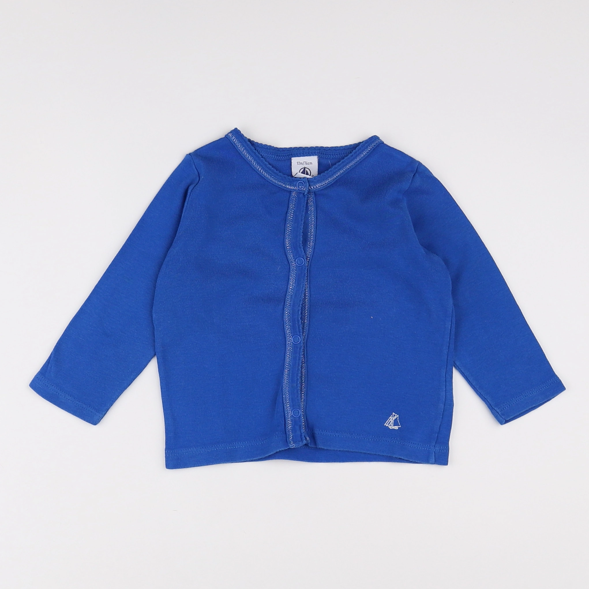 Petit Bateau - tee-shirt bleu - 12 mois