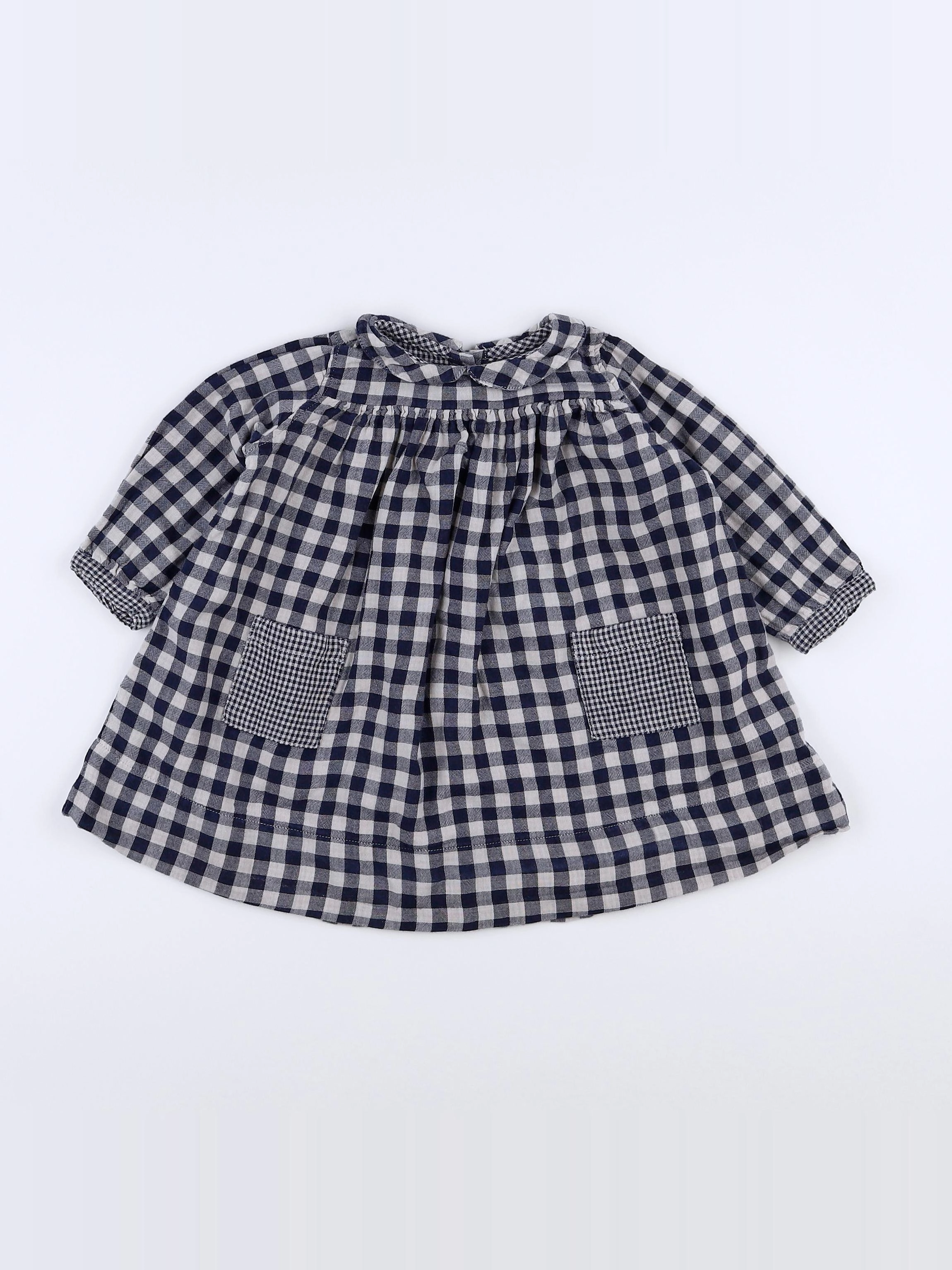 Petit Bateau - robe bleu - 12 mois
