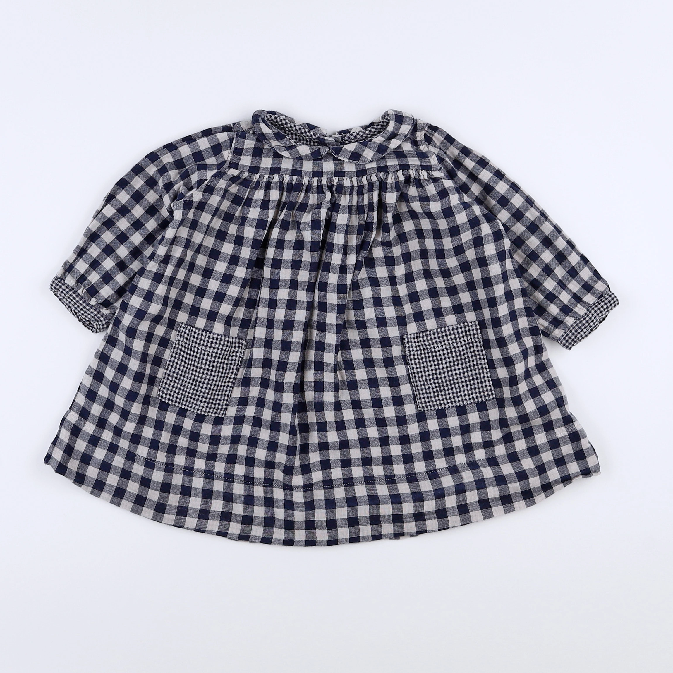 Petit Bateau - robe bleu - 12 mois