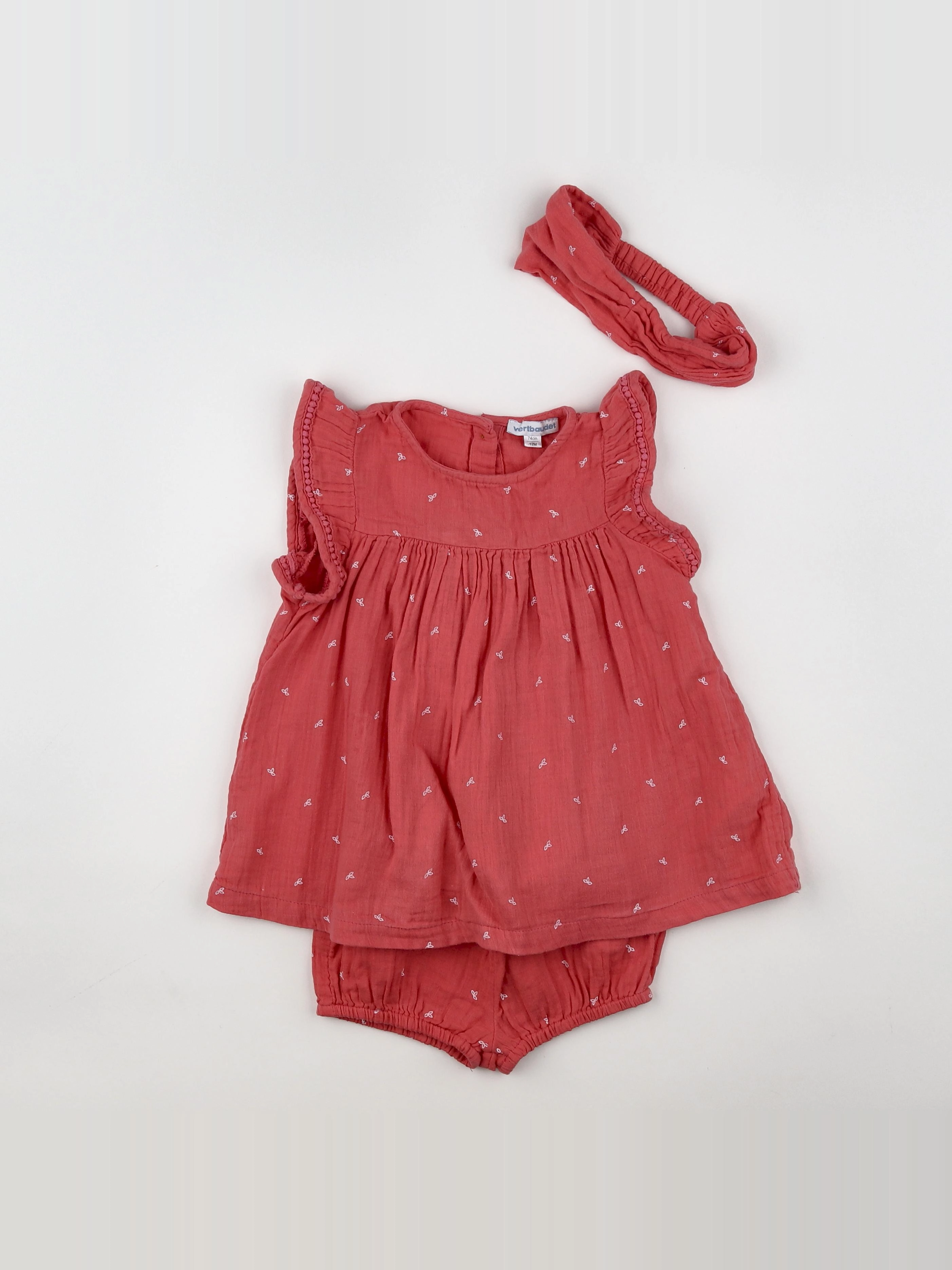 Vertbaudet - robe rouge - 12 mois