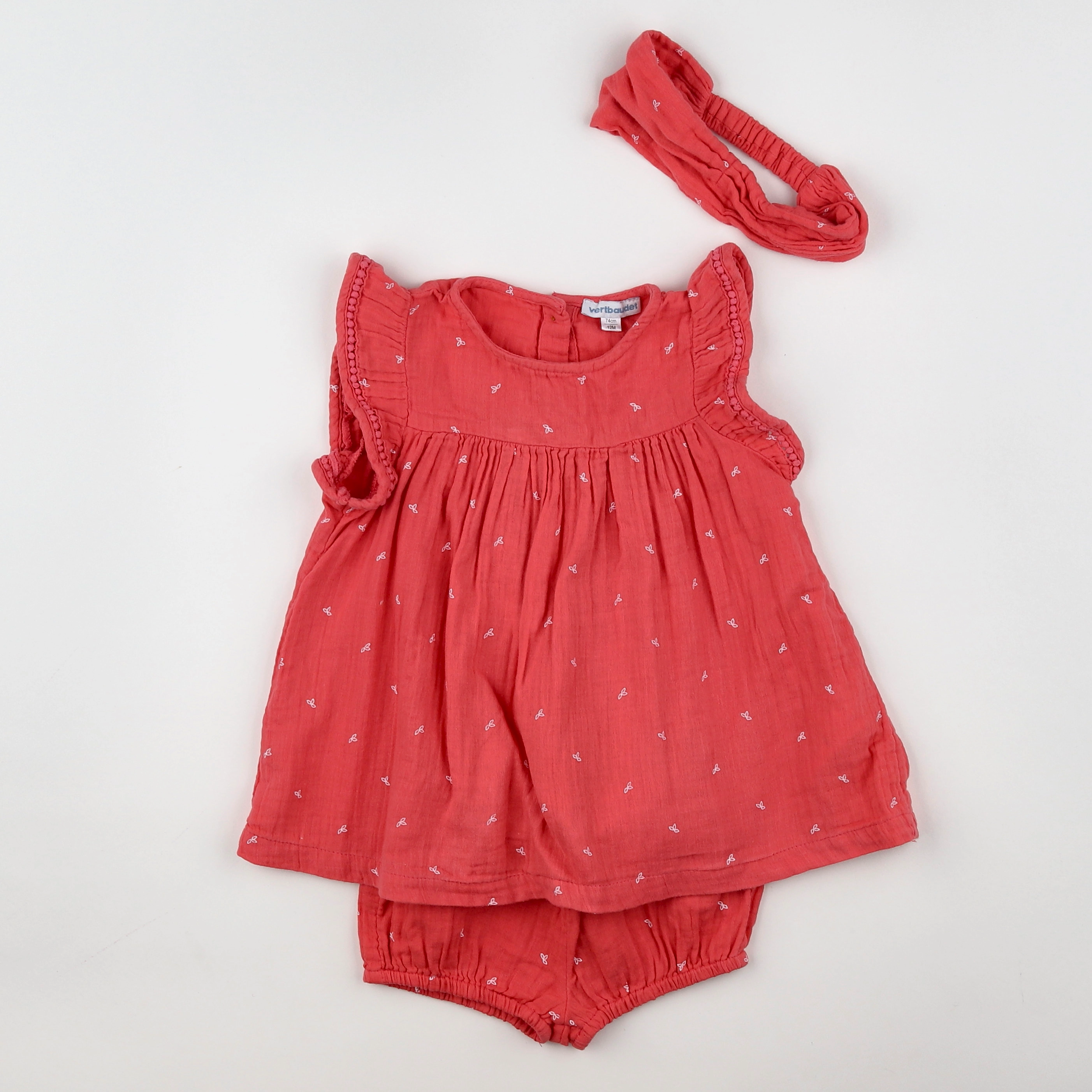 Vertbaudet - robe rouge - 12 mois