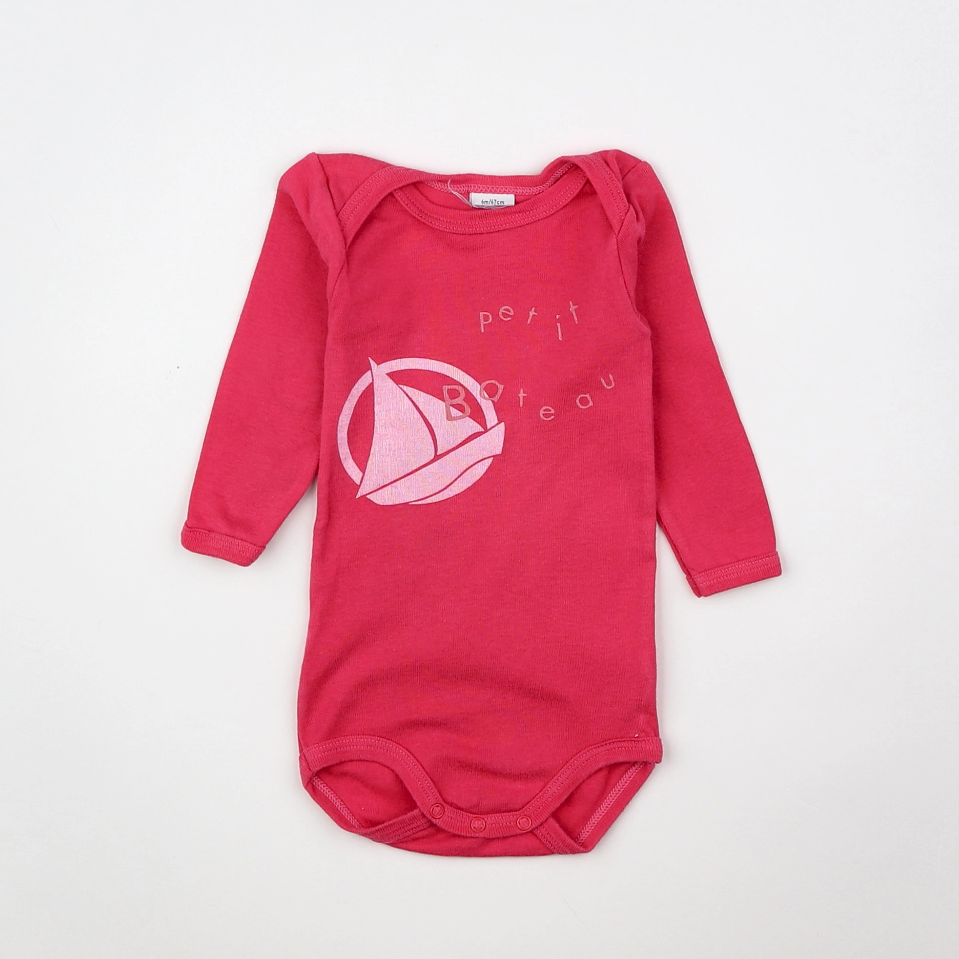 Petit Bateau - body rose - 6 mois